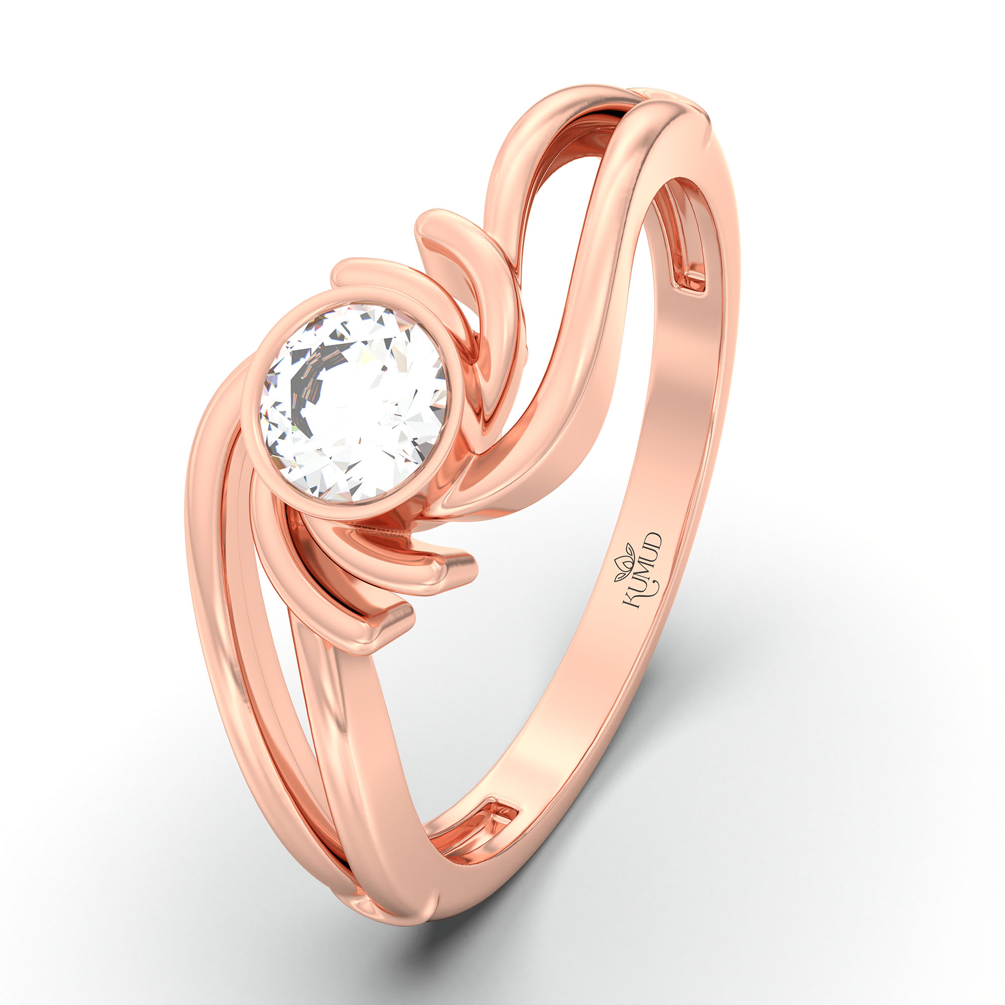 Lab-Grown Diamond Solitaire Ring for Women in 18K Rose Gold – 0.25 Ct Round, 3 g (Design K10-48-BBZAA) thumbnail