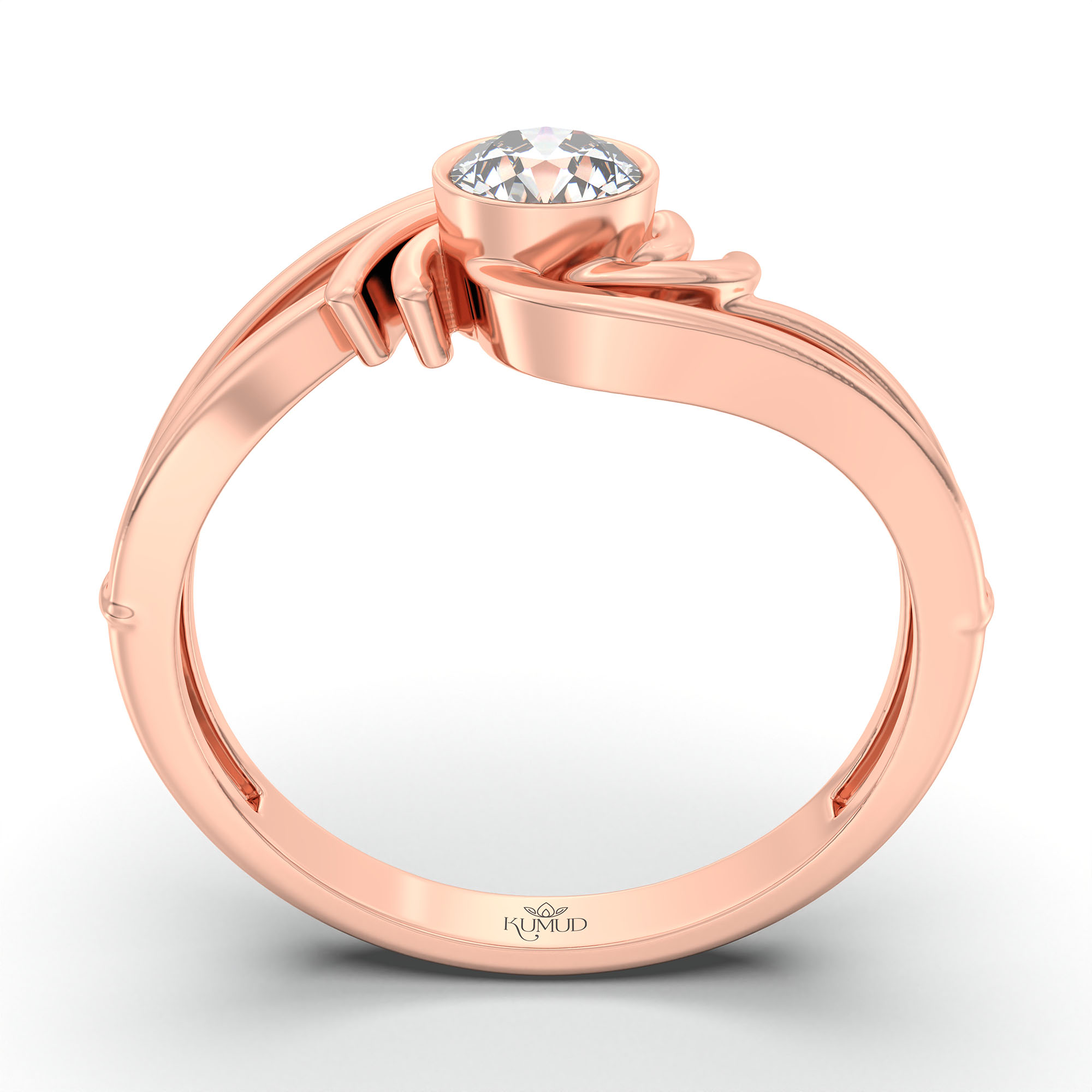 Lab-Grown Diamond Solitaire Ring for Women in 18K Rose Gold – 0.25 Ct Round, 3 g (Design K10-48-BBZAA) thumbnail
