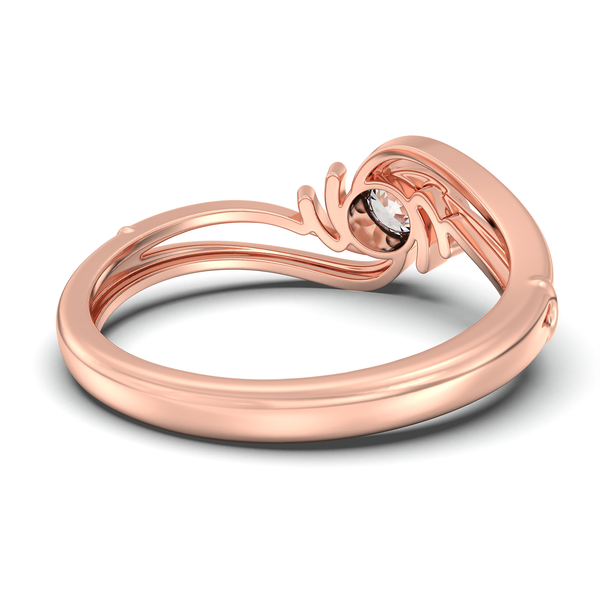 Lab-Grown Diamond Solitaire Ring for Women in 18K Rose Gold – 0.25 Ct Round, 3 g (Design K10-48-BBZAA) thumbnail
