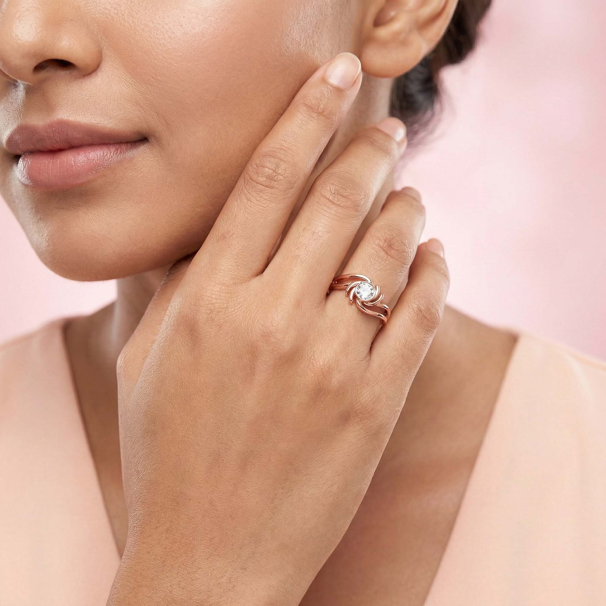 Lab-Grown Diamond Solitaire Ring for Women in 18K Rose Gold – 0.25 Ct Round, 3 g (Design K10-48-BBZAA) thumbnail