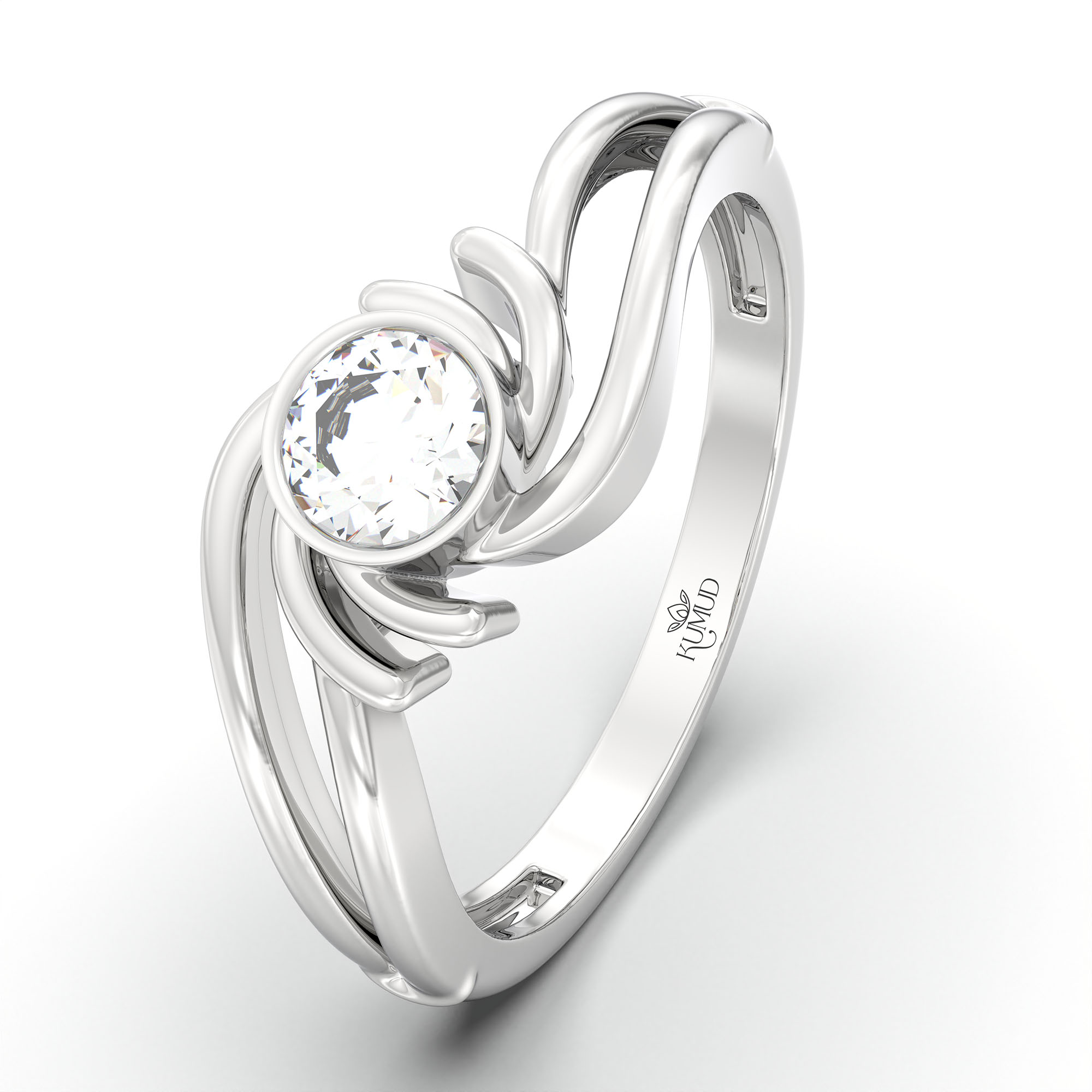 Lab-Grown Diamond Solitaire Ring for Women in 18K White Gold – 0.25 Ct Round, 3 g (Design K10-48-BBZAA) thumbnail