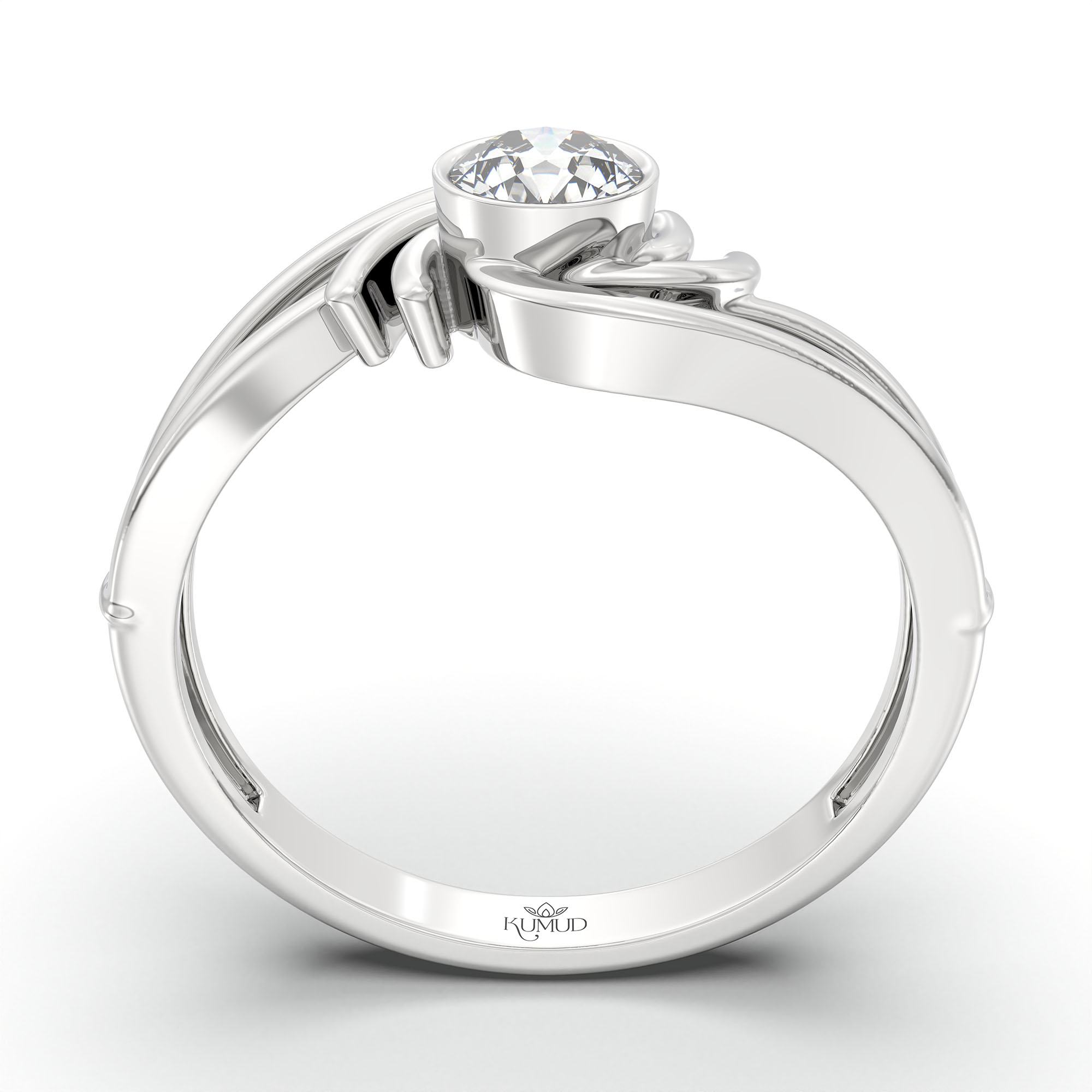 Lab-Grown Diamond Solitaire Ring for Women in 18K White Gold – 0.25 Ct Round, 3 g (Design K10-48-BBZAA) thumbnail