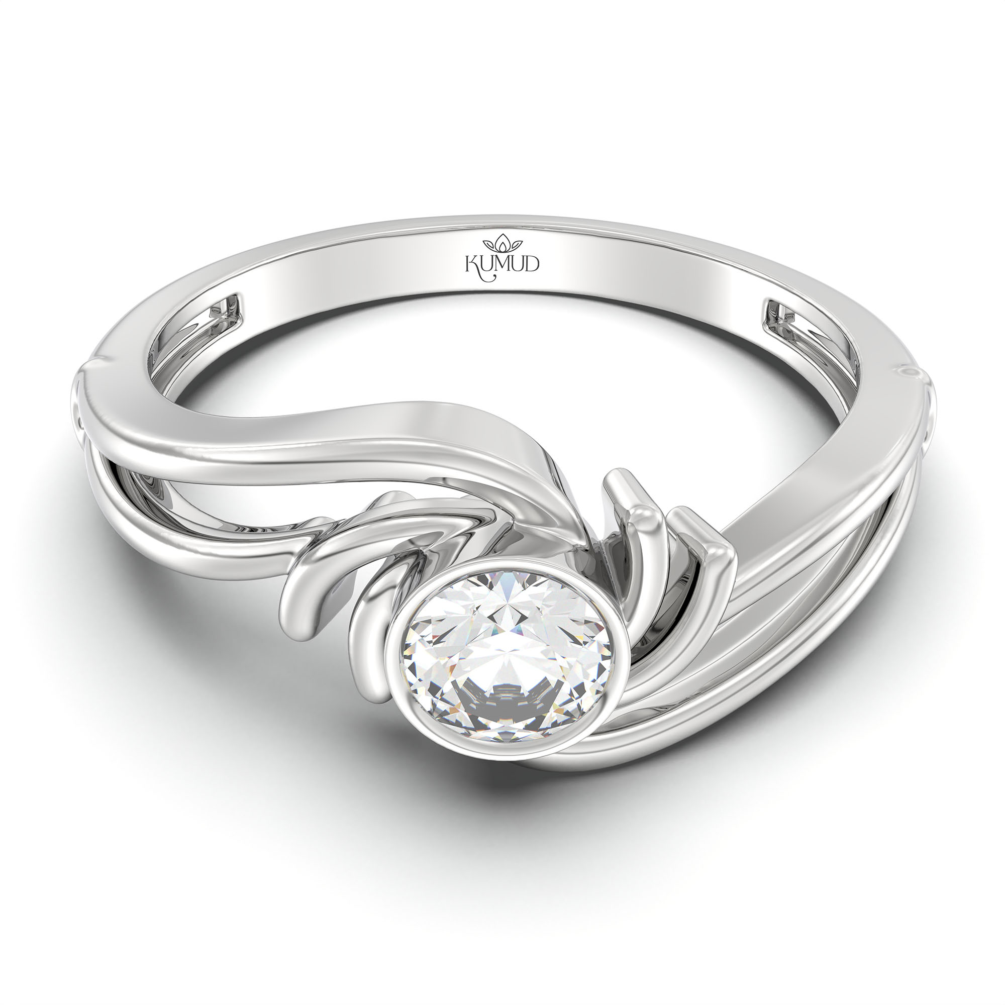 Lab-Grown Diamond Solitaire Ring for Women in 18K White Gold – 0.25 Ct Round, 3 g (Design K10-48-BBZAA) thumbnail