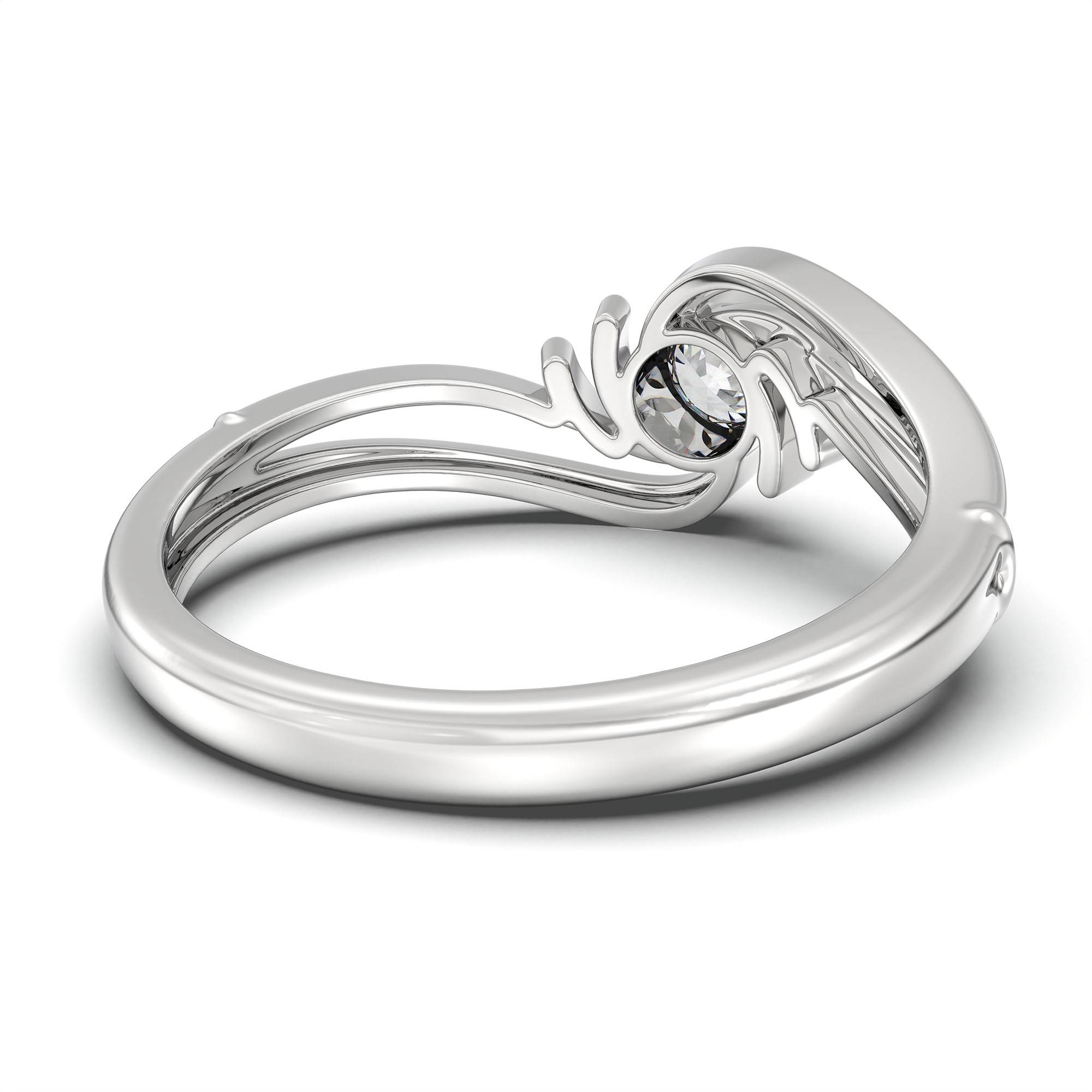Lab-Grown Diamond Solitaire Ring for Women in 18K White Gold – 0.25 Ct Round, 3 g (Design K10-48-BBZAA) thumbnail