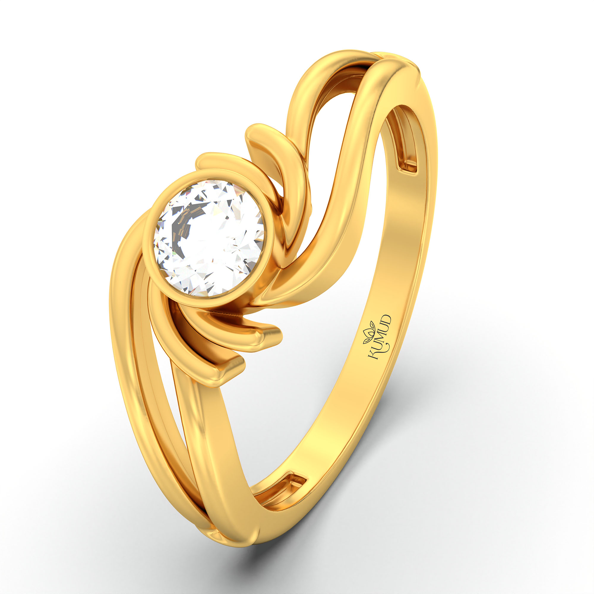 Lab-Grown Diamond Solitaire Ring for Women in 22K Yellow Gold – 0.25 Ct Round, 3 g (Design K10-48-BBZAA) thumbnail