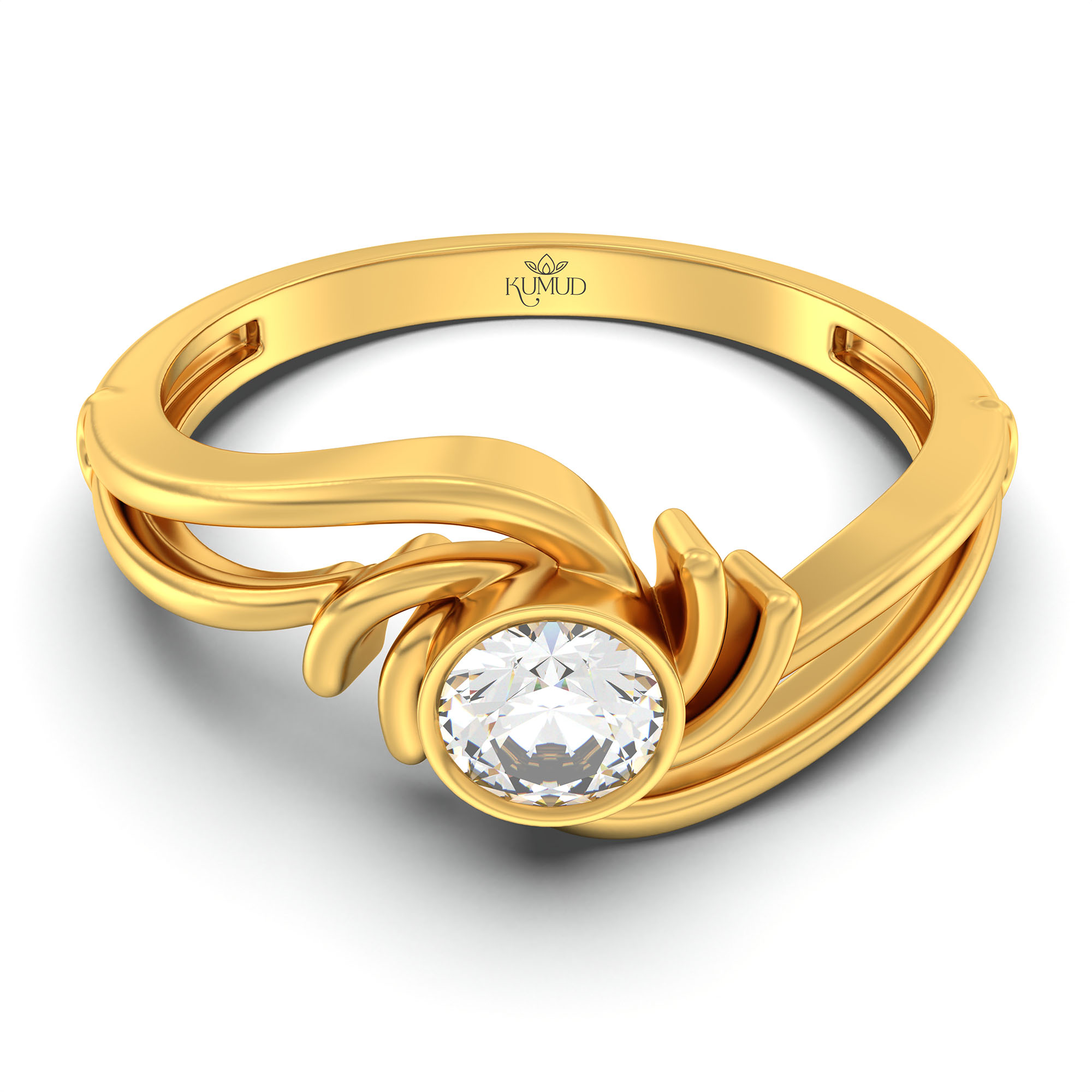 Lab-Grown Diamond Solitaire Ring for Women in 22K Yellow Gold – 0.25 Ct Round, 3 g (Design K10-48-BBZAA) thumbnail