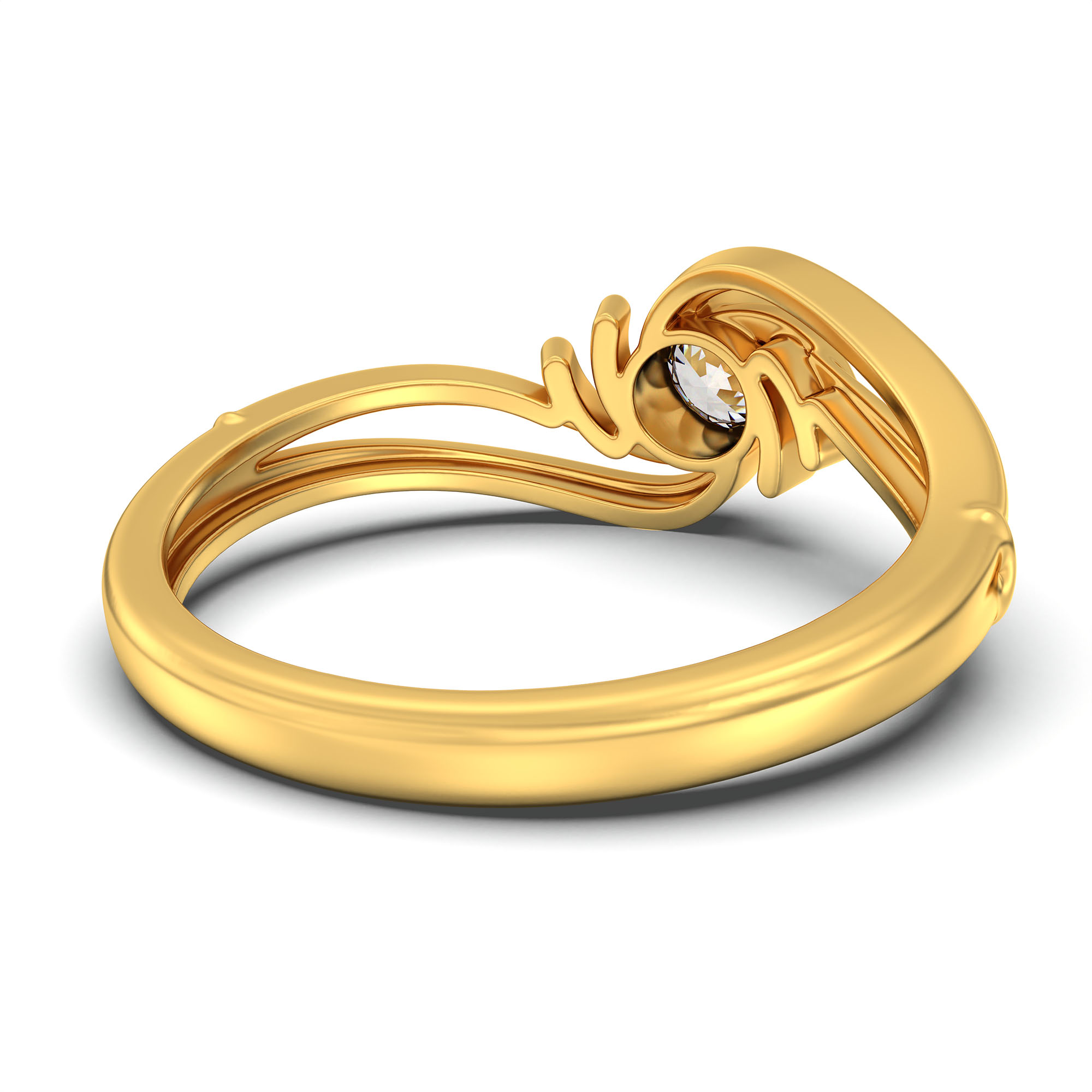 Lab-Grown Diamond Solitaire Ring for Women in 22K Yellow Gold – 0.25 Ct Round, 3 g (Design K10-48-BBZAA) thumbnail