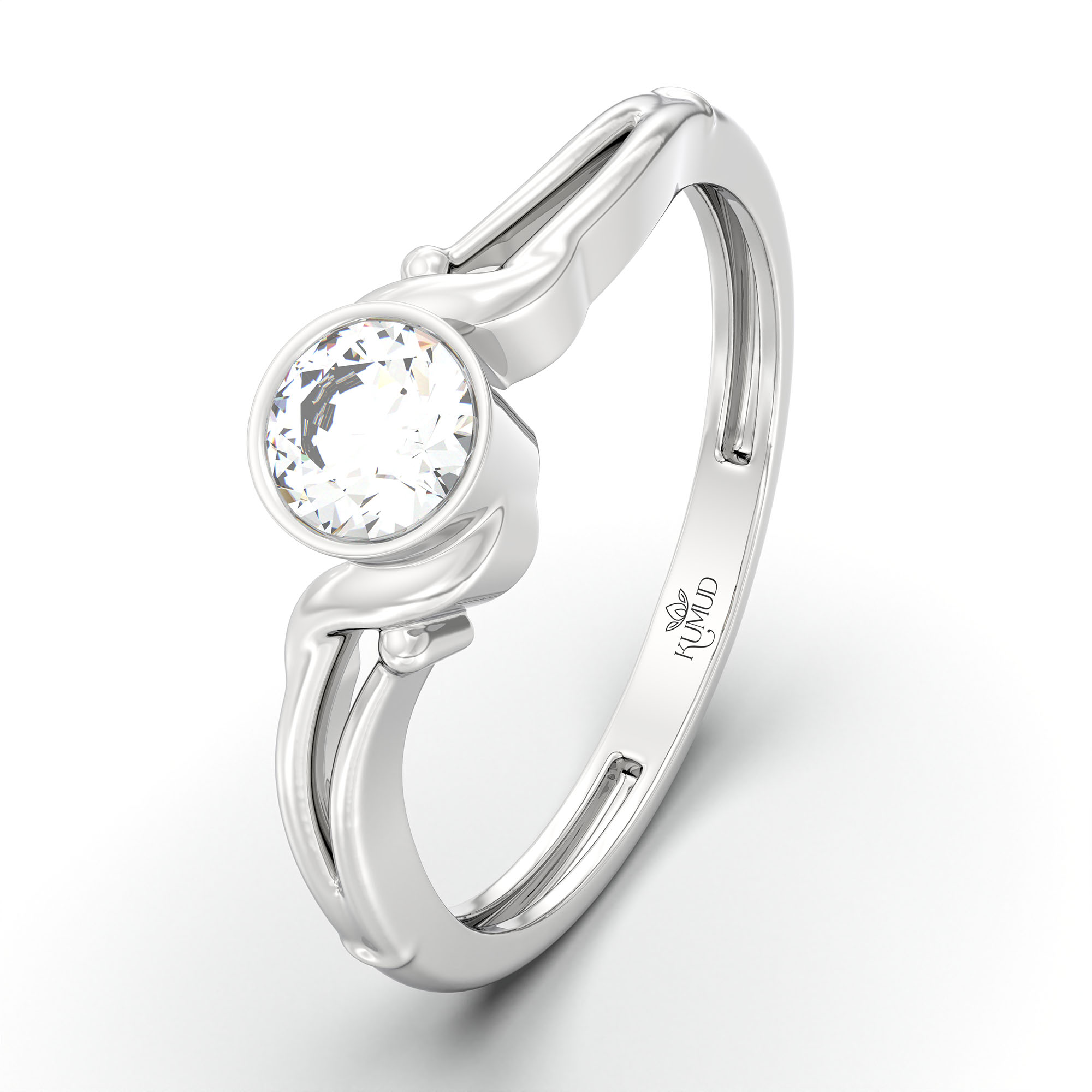 Lab-Grown Diamond Solitaire Ring for Women in 18K White Gold – 0.25 Ct Round, 3 g (Design K10-49-BBZAA) thumbnail