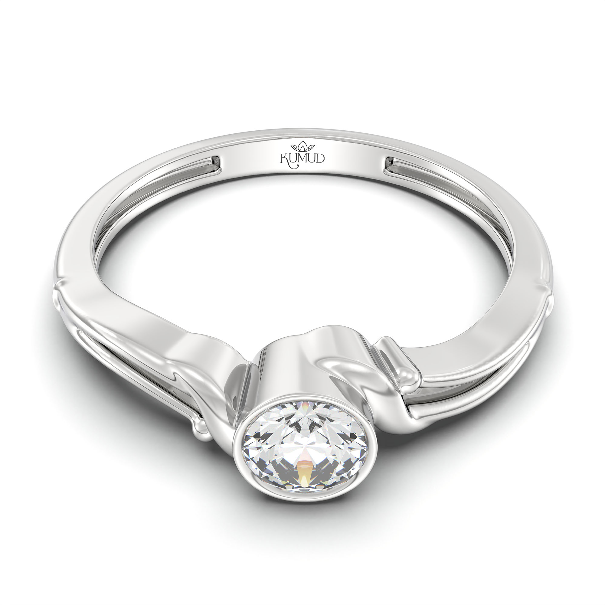 Lab-Grown Diamond Solitaire Ring for Women in 18K White Gold – 0.25 Ct Round, 3 g (Design K10-49-BBZAA) thumbnail