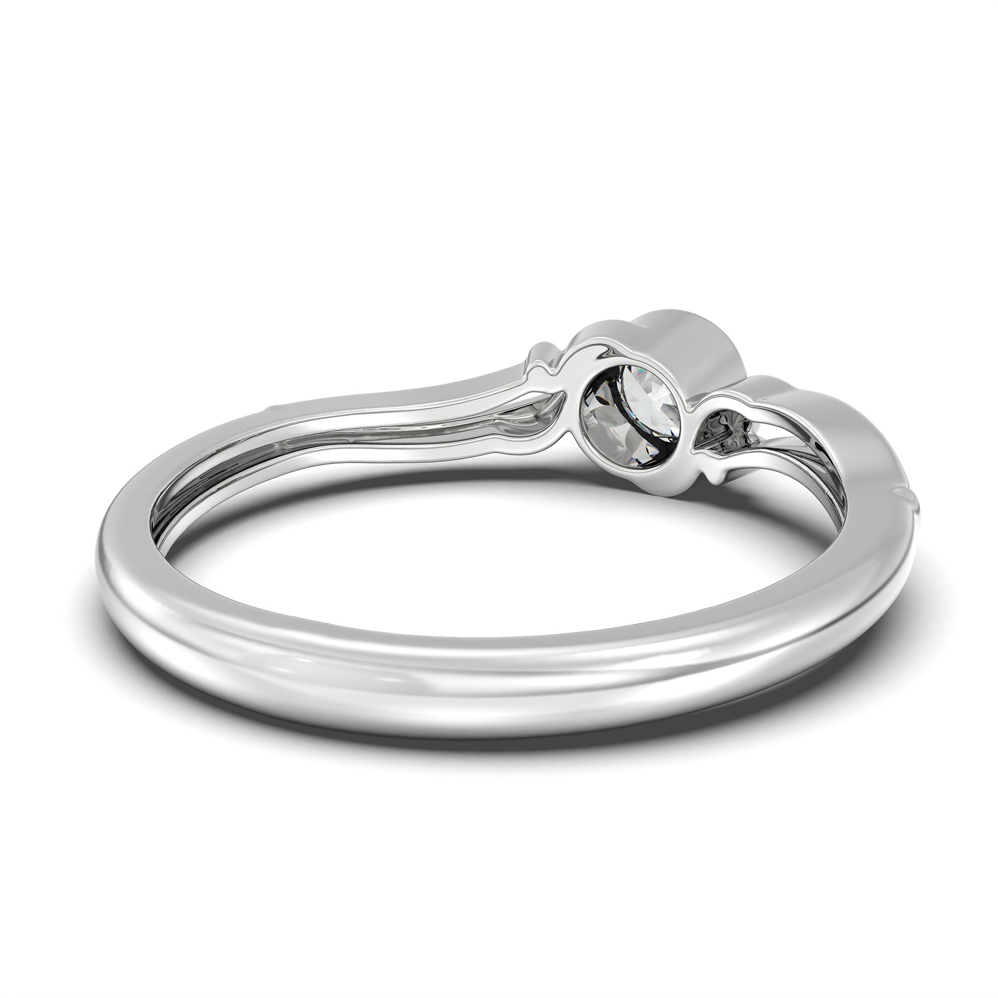 Lab-Grown Diamond Solitaire Ring for Women in 18K White Gold – 0.25 Ct Round, 3 g (Design K10-49-BBZAA) thumbnail