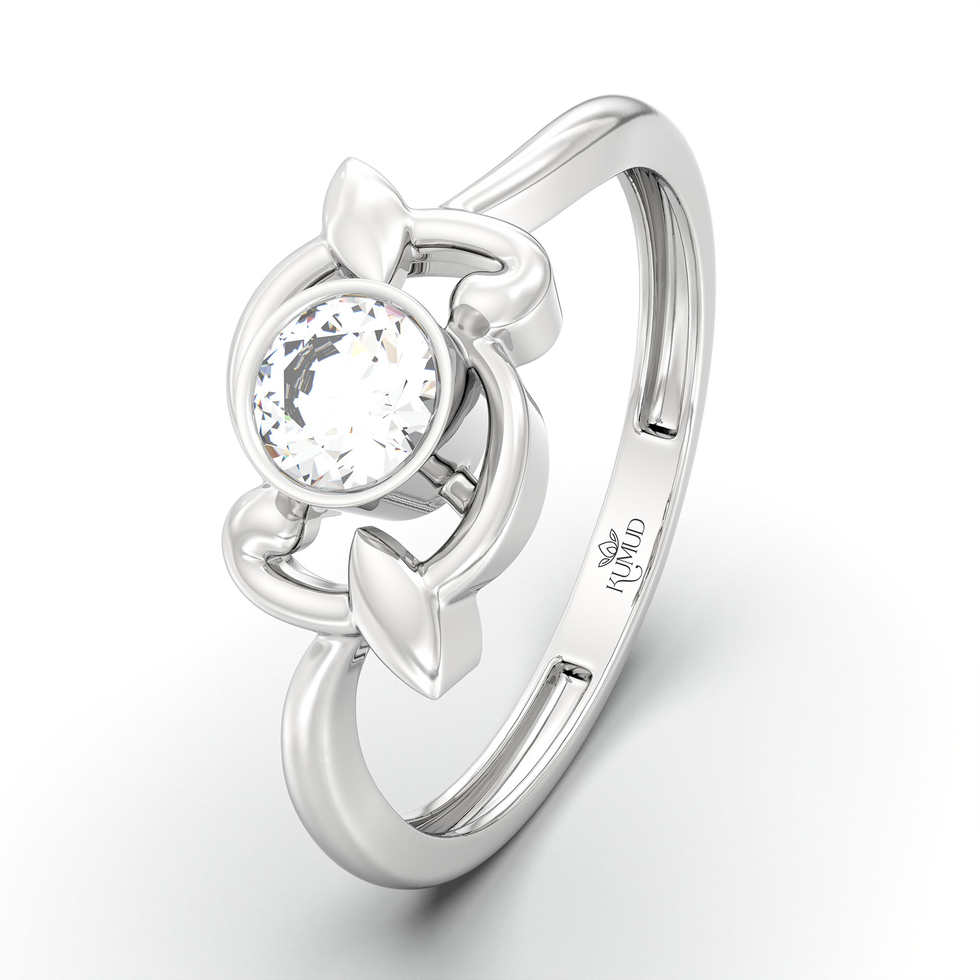Lab-Grown Diamond Solitaire Ring for Women in 18K White Gold – 0.25 Ct Round, 3 g (Design K10-50-BBZAA) thumbnail