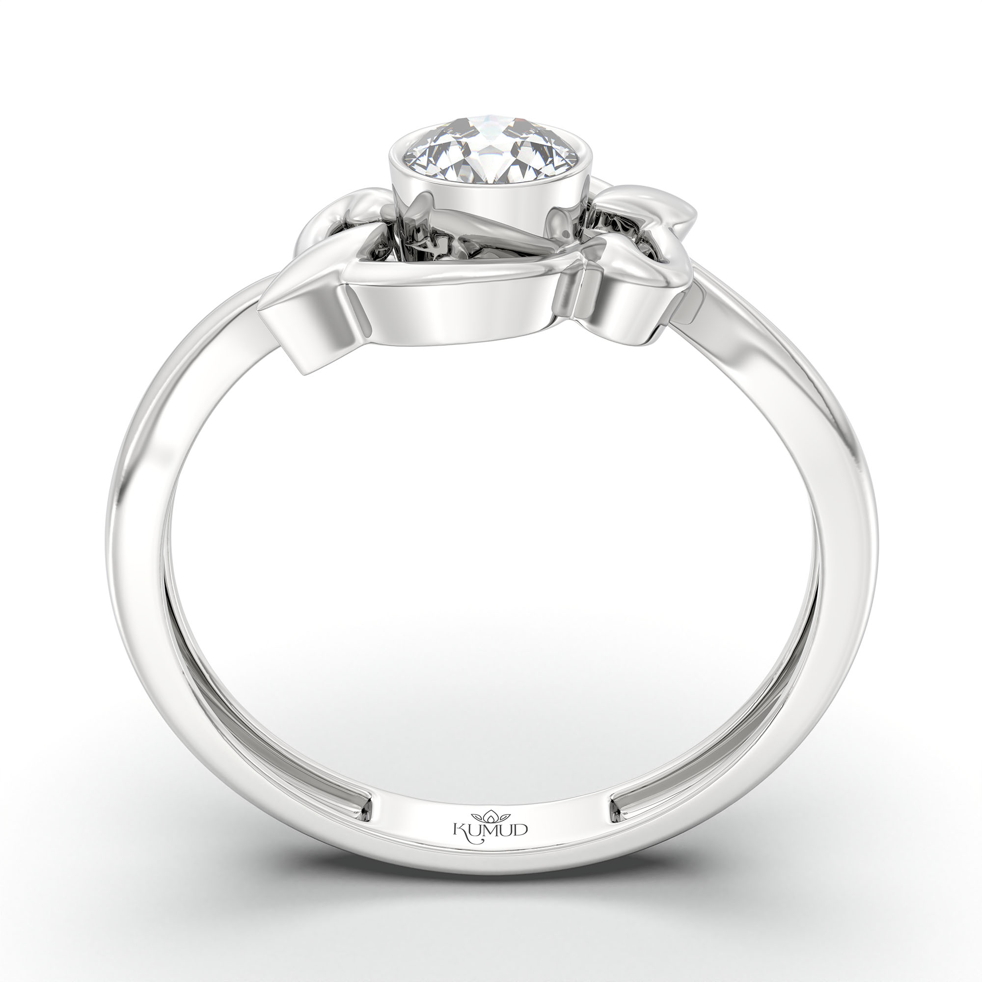 Lab-Grown Diamond Solitaire Ring for Women in 18K White Gold – 0.25 Ct Round, 3 g (Design K10-50-BBZAA) thumbnail