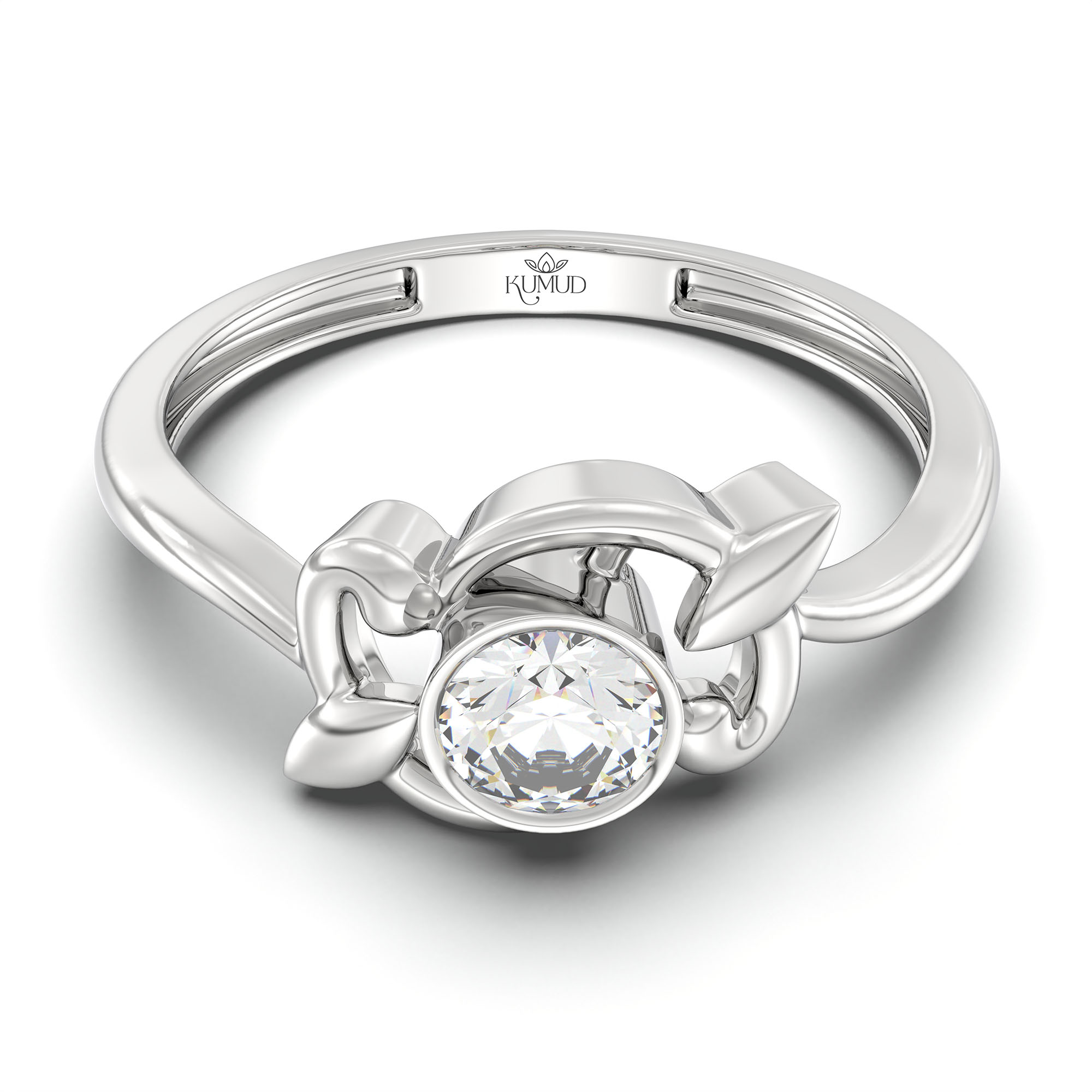Lab-Grown Diamond Solitaire Ring for Women in 18K White Gold – 0.25 Ct Round, 3 g (Design K10-50-BBZAA) thumbnail