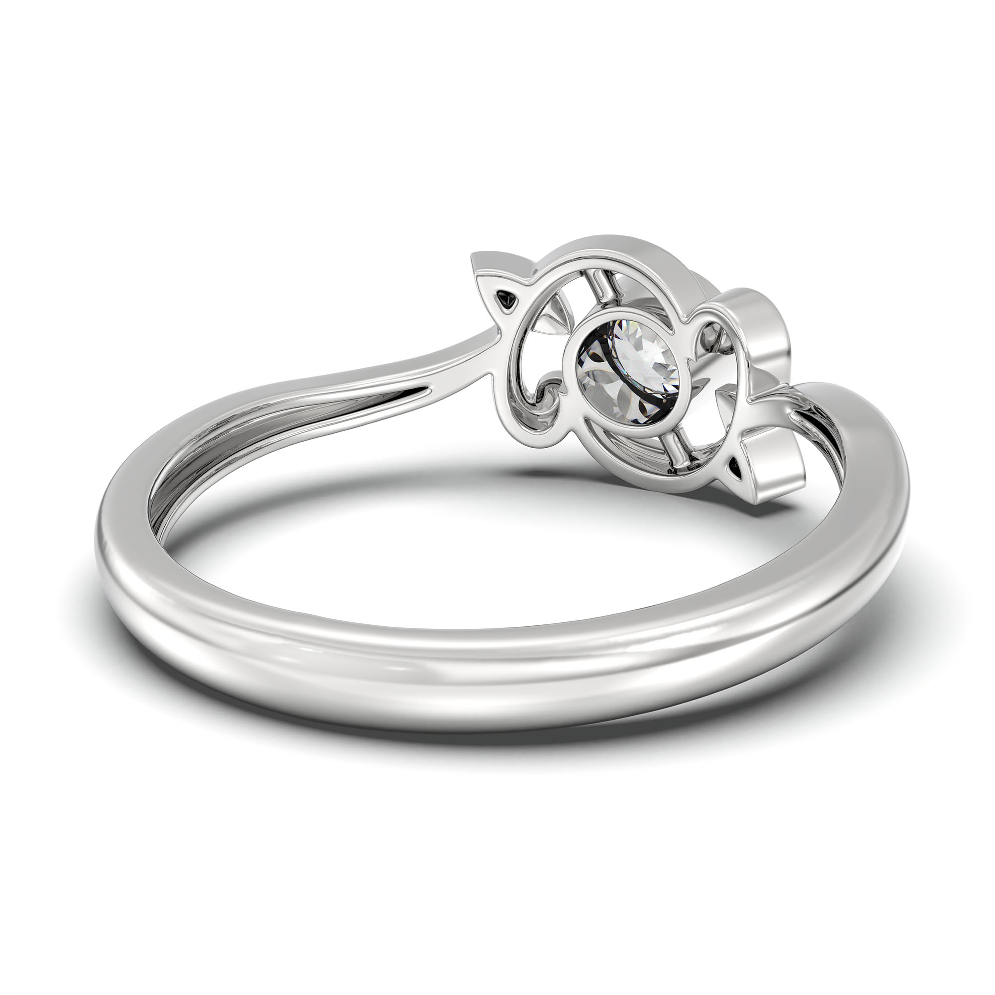 Lab-Grown Diamond Solitaire Ring for Women in 18K White Gold – 0.25 Ct Round, 3 g (Design K10-50-BBZAA) thumbnail