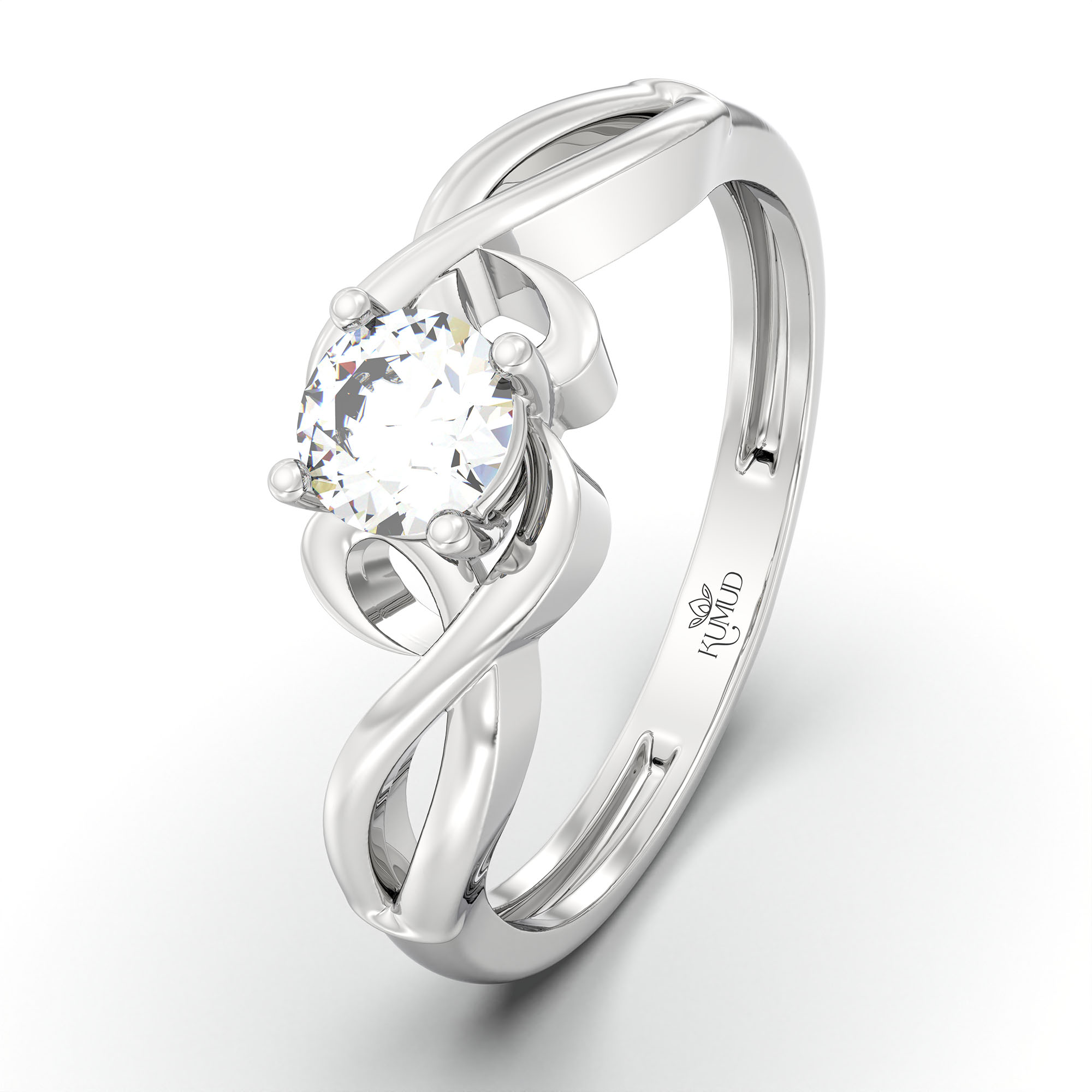 Lab-Grown Diamond Solitaire Ring for Women in 18K White Gold – 0.25 Ct Round, 3 g (Design K10-51-APGAA) thumbnail