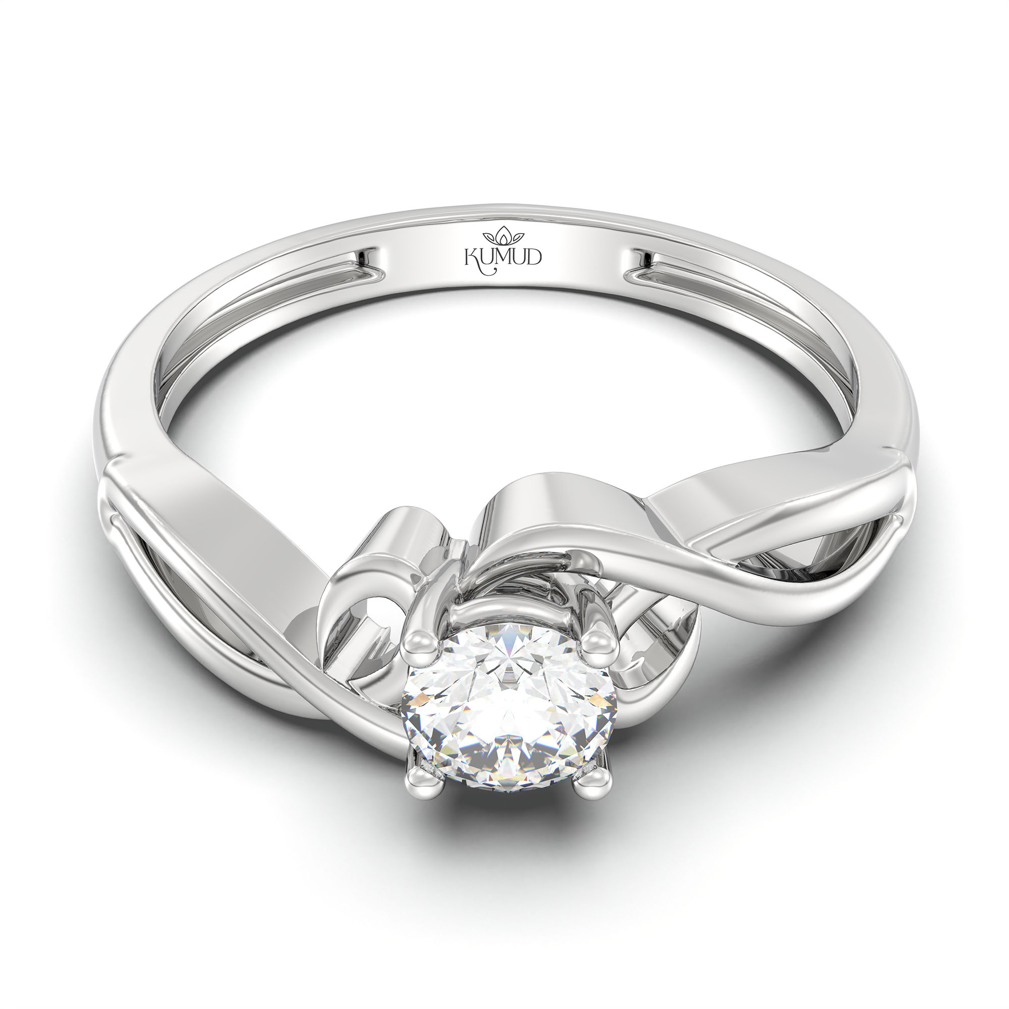 Lab-Grown Diamond Solitaire Ring for Women in 18K White Gold – 0.25 Ct Round, 3 g (Design K10-51-APGAA) thumbnail