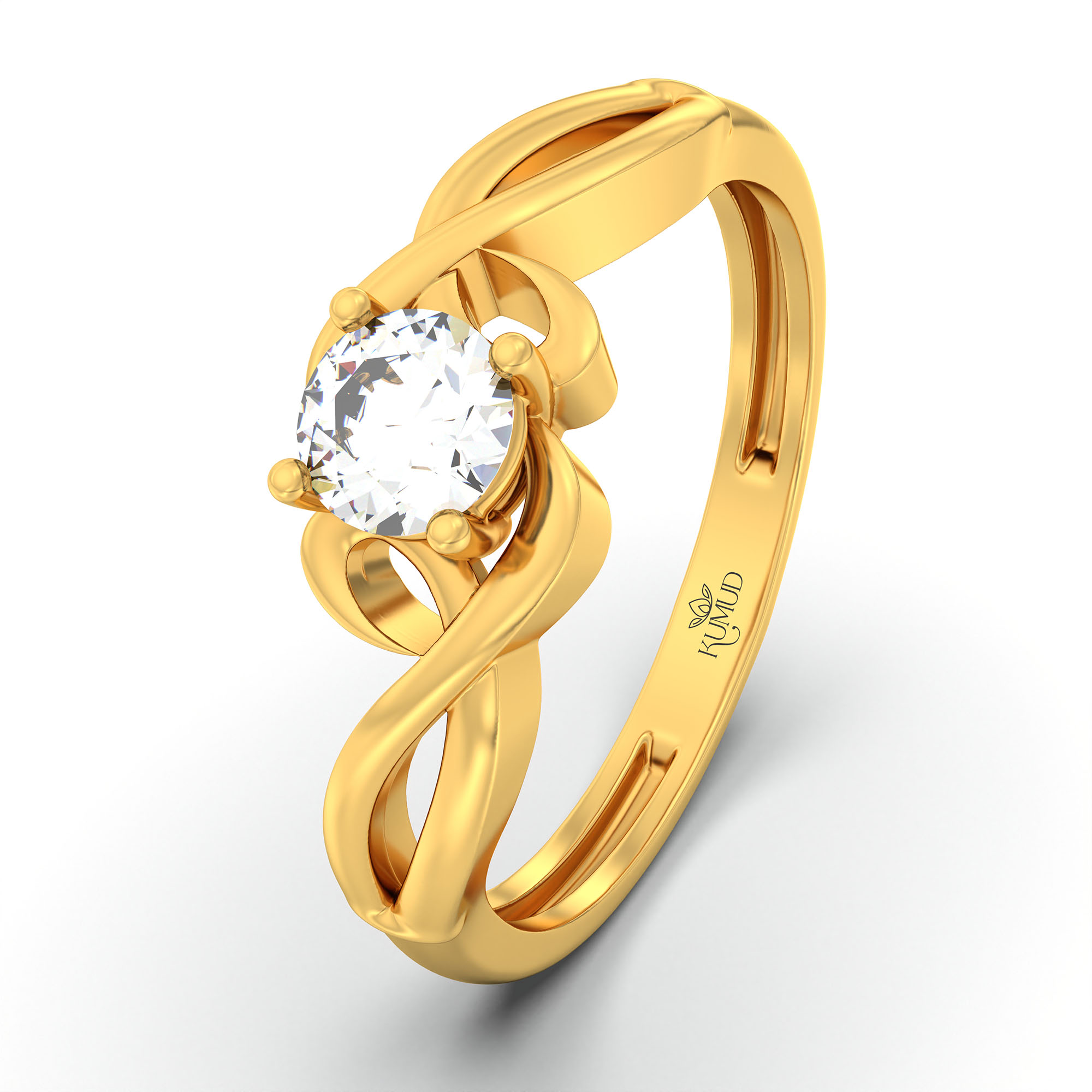 Lab-Grown Diamond Solitaire Ring for Women in 22K Yellow Gold – 0.25 Ct Round, 3 g (Design K10-51-APGAA) thumbnail