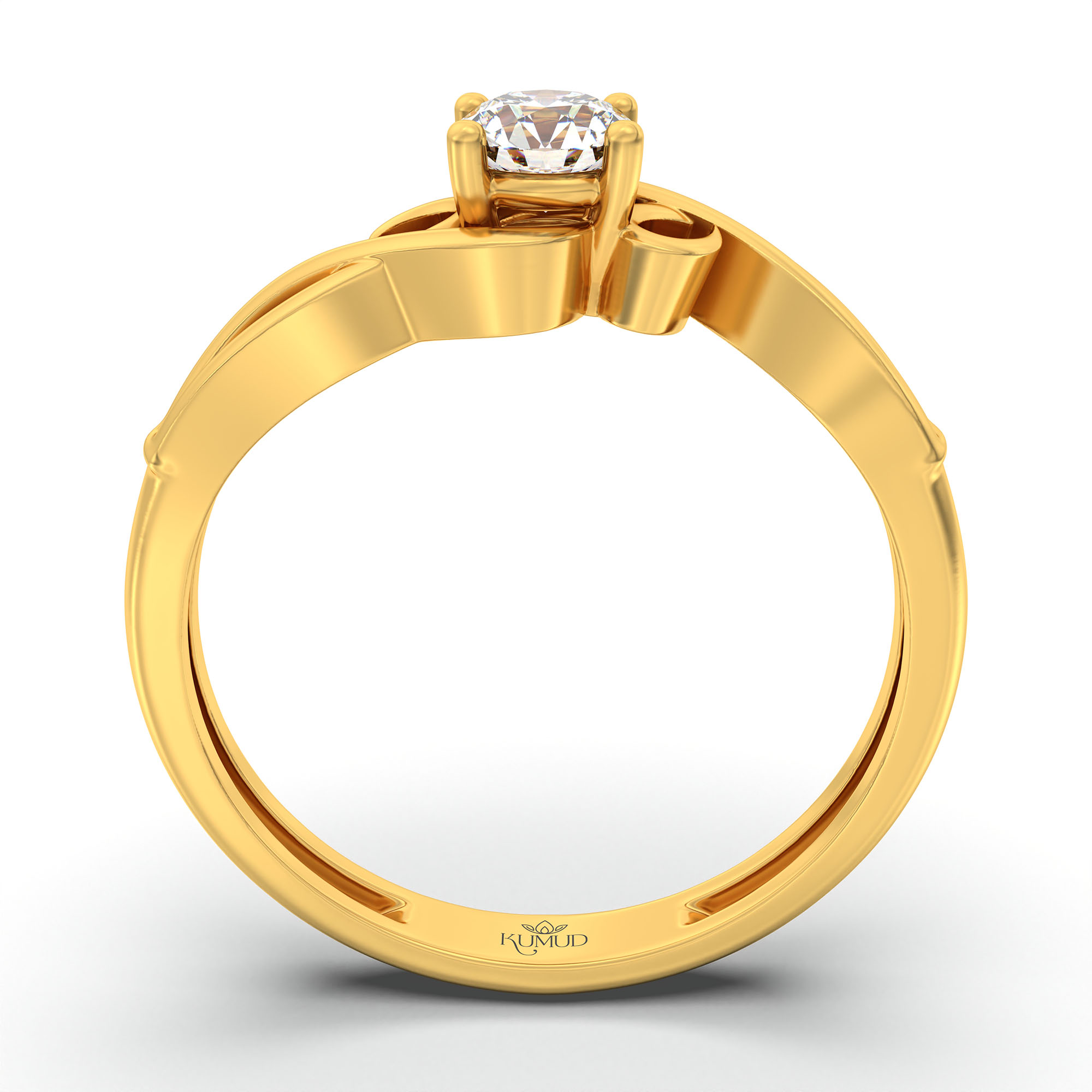 Lab-Grown Diamond Solitaire Ring for Women in 22K Yellow Gold – 0.25 Ct Round, 3 g (Design K10-51-APGAA) thumbnail