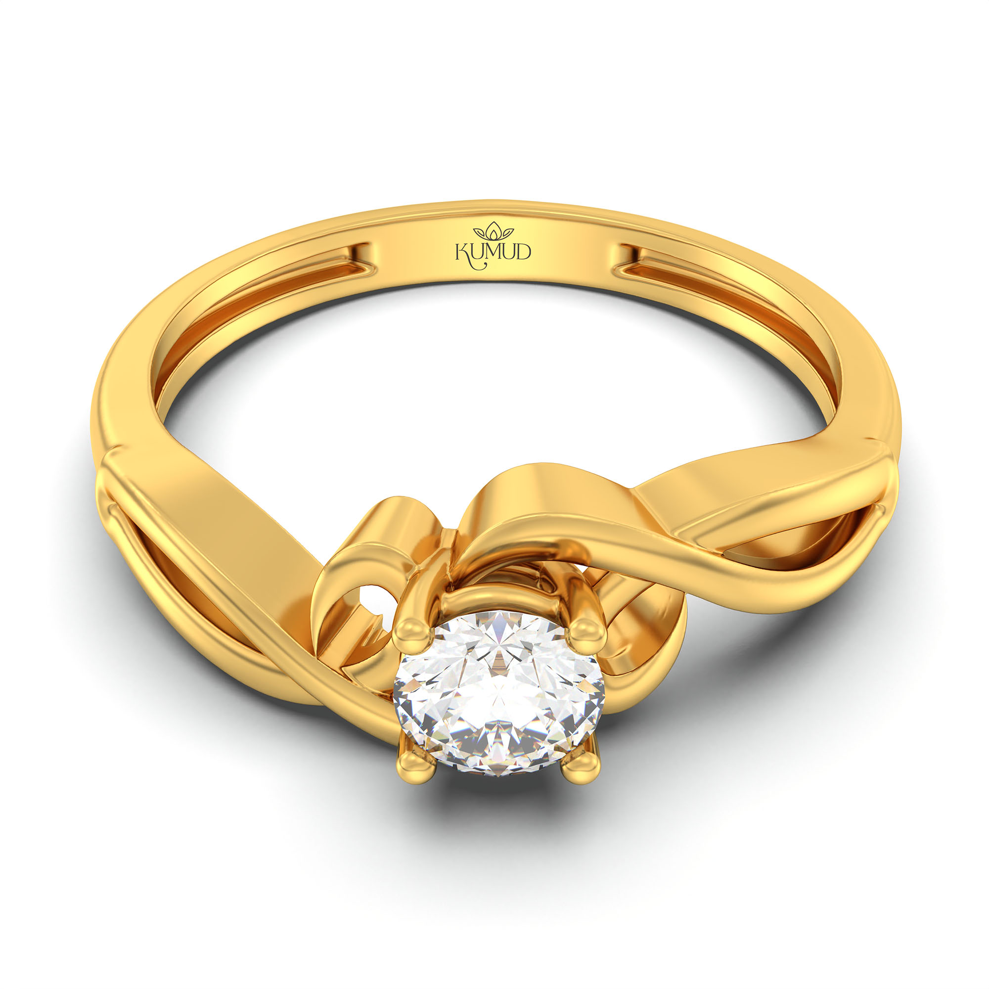 Lab-Grown Diamond Solitaire Ring for Women in 22K Yellow Gold – 0.25 Ct Round, 3 g (Design K10-51-APGAA) thumbnail