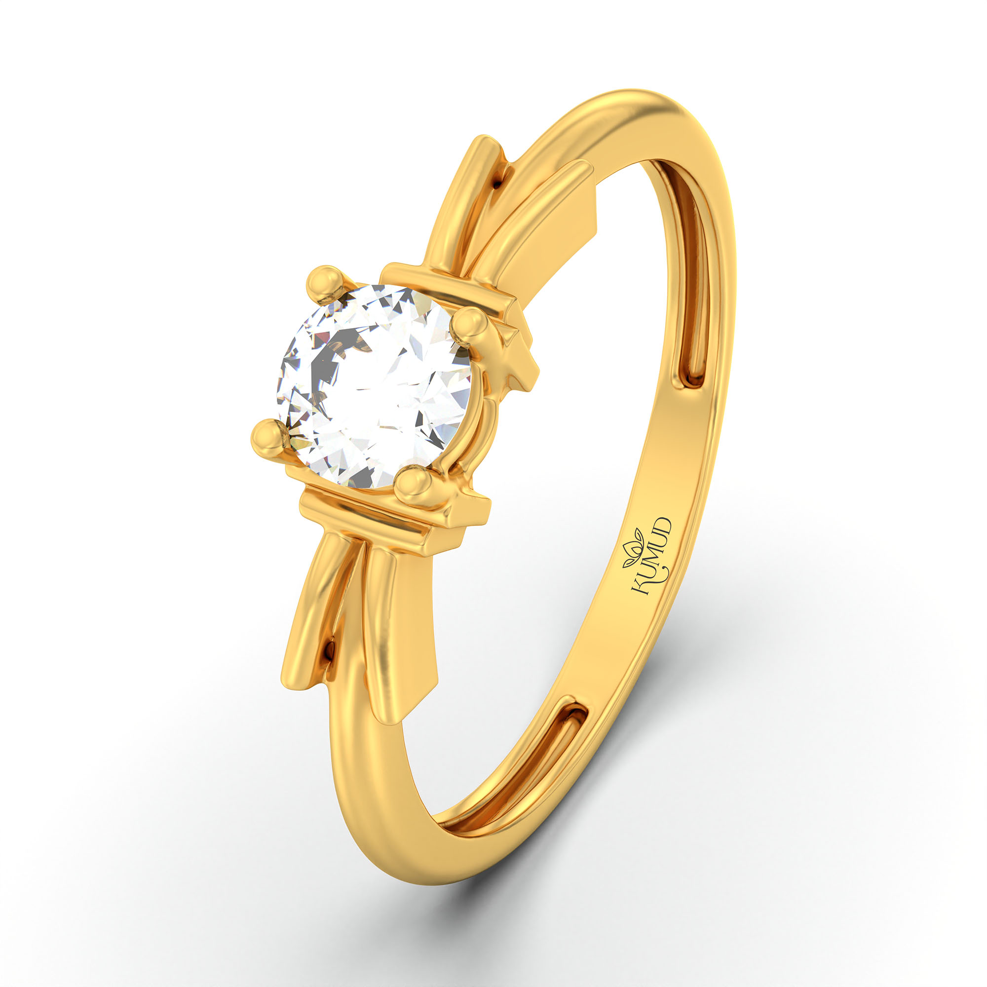 Lab-Grown Diamond Solitaire Ring for Women in 22K Yellow Gold – 0.25 Ct Round, 3 g (Design K10-52-APGAA) thumbnail