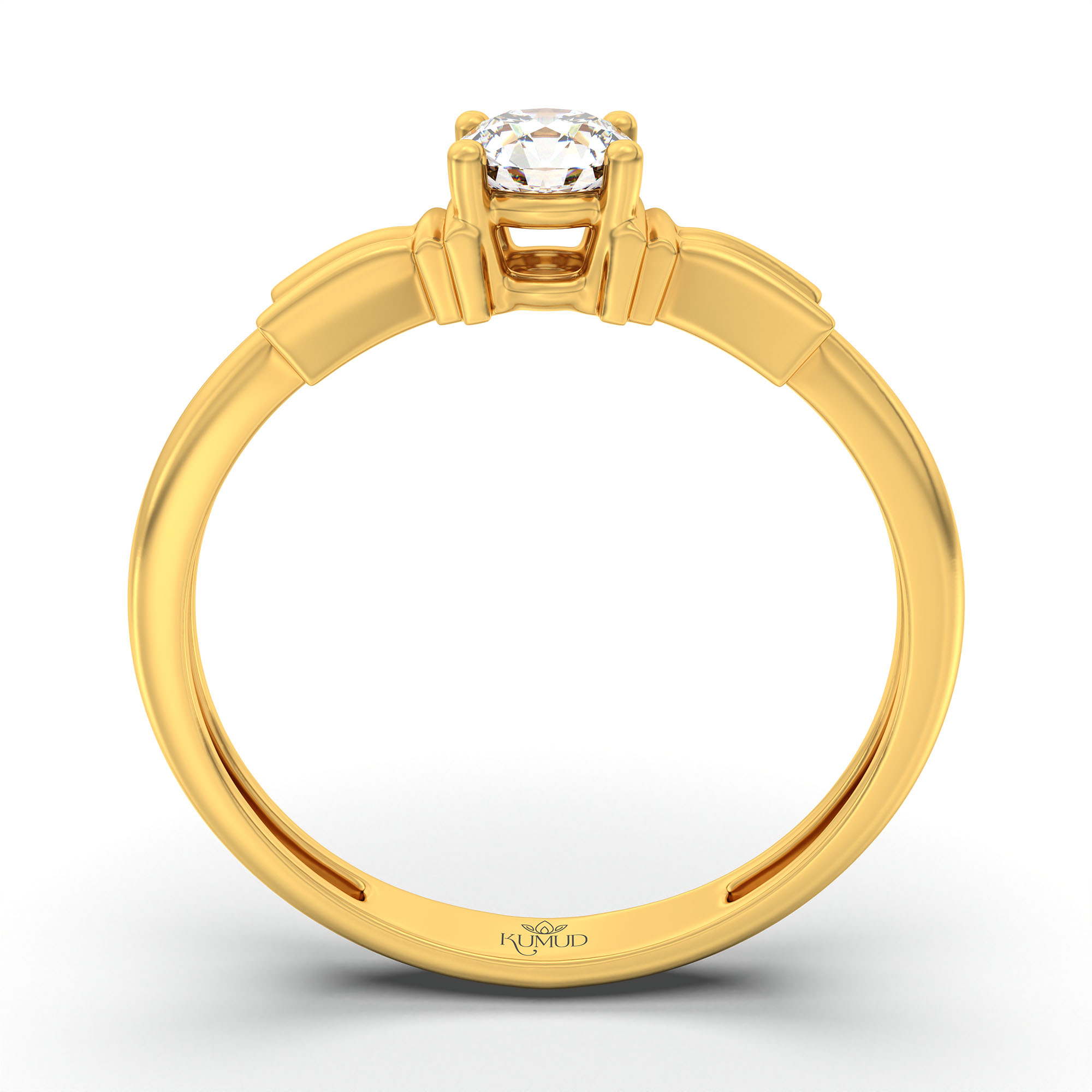 Lab-Grown Diamond Solitaire Ring for Women in 22K Yellow Gold – 0.25 Ct Round, 3 g (Design K10-52-APGAA) thumbnail