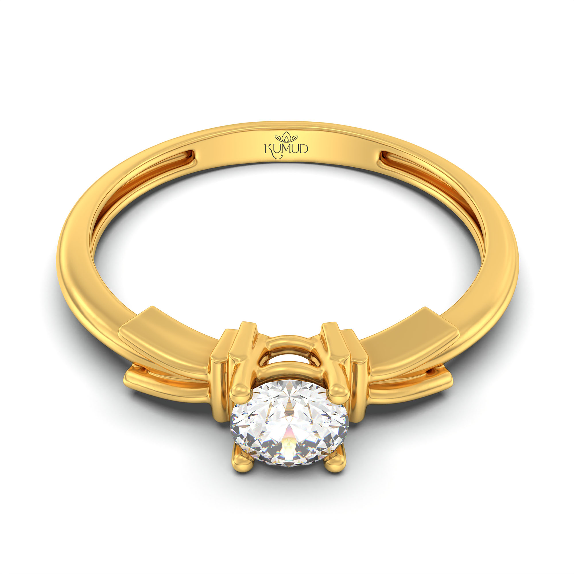 Lab-Grown Diamond Solitaire Ring for Women in 22K Yellow Gold – 0.25 Ct Round, 3 g (Design K10-52-APGAA) thumbnail