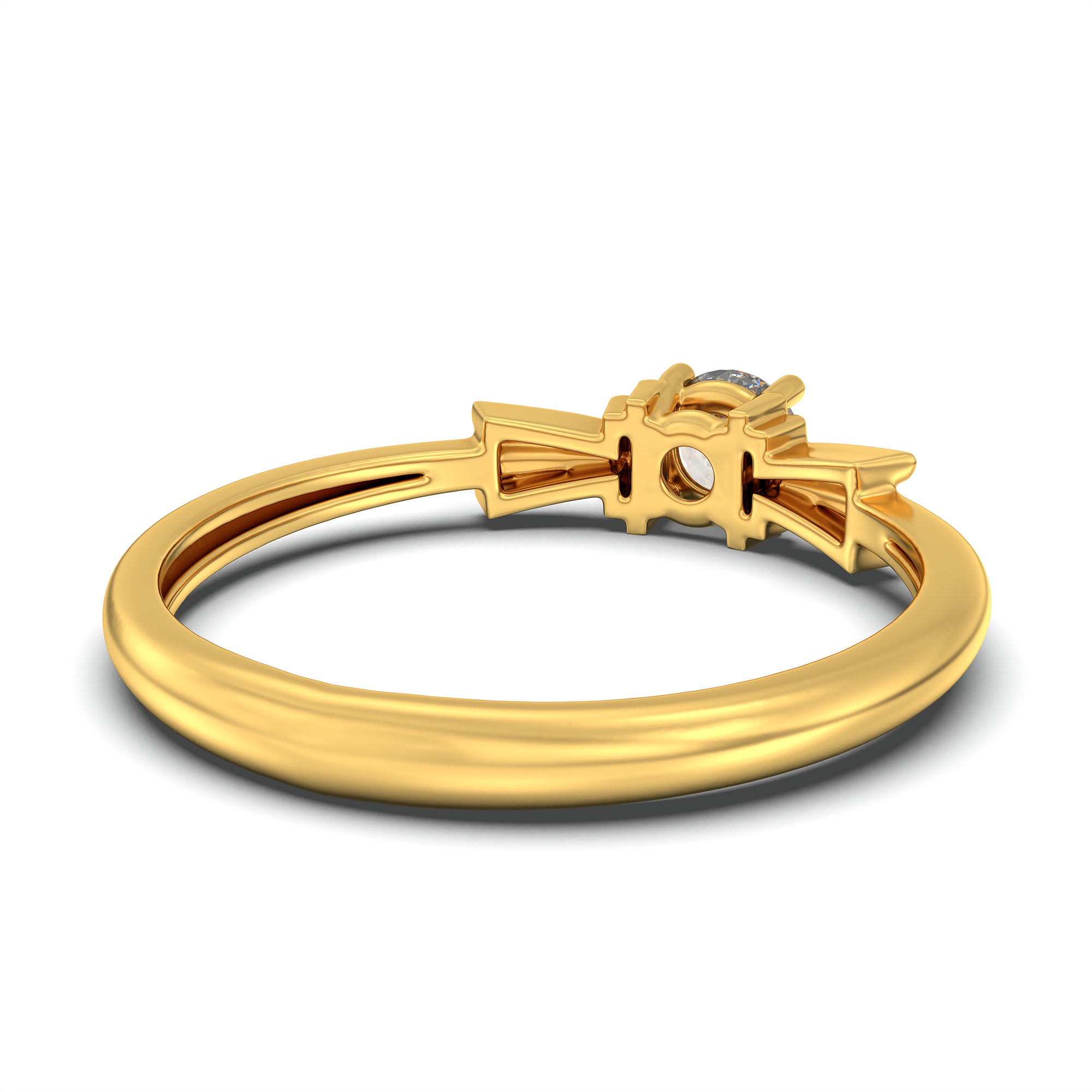 Lab-Grown Diamond Solitaire Ring for Women in 22K Yellow Gold – 0.25 Ct Round, 3 g (Design K10-52-APGAA) thumbnail