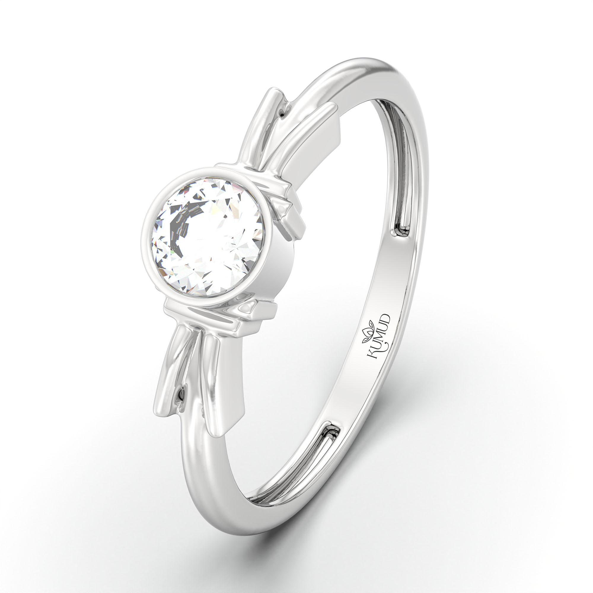 Lab-Grown Diamond Solitaire Ring for Women in 18K White Gold – 0.25 Ct Round, 3 g (Design K10-52-BBZAA) thumbnail