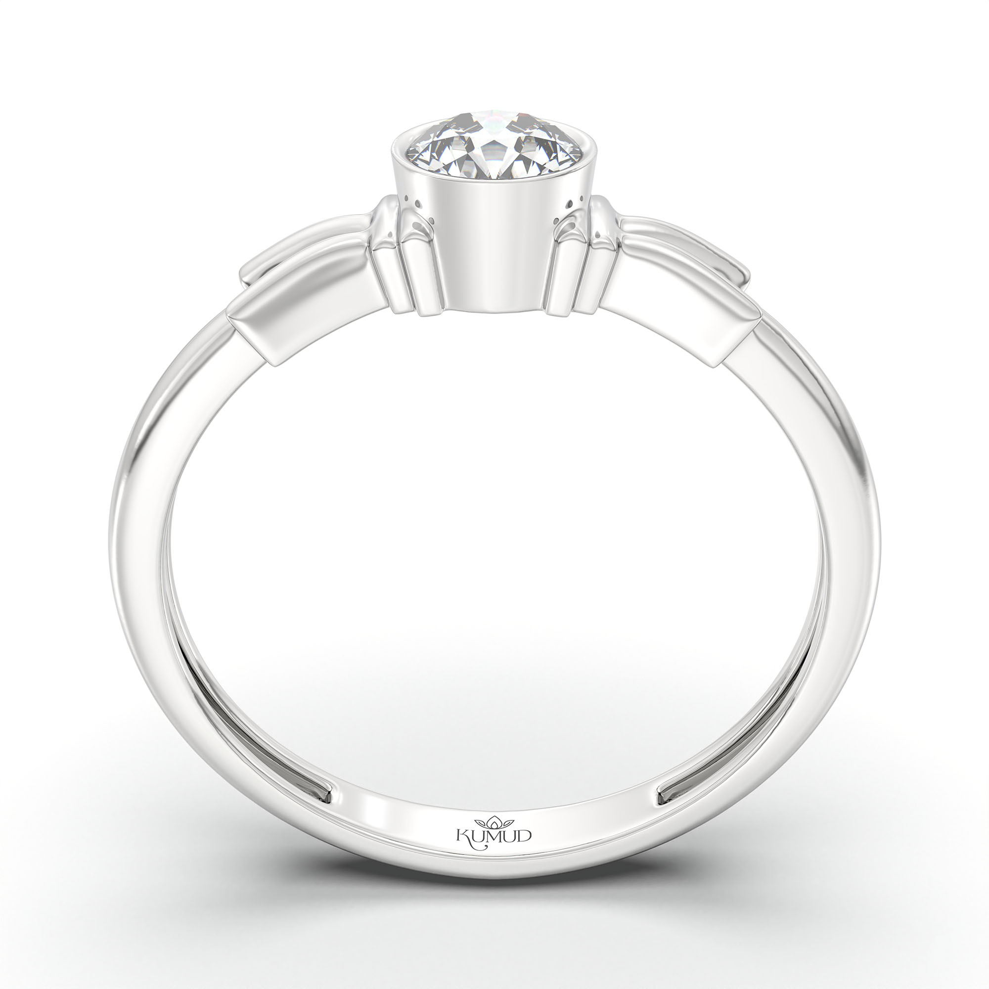 Lab-Grown Diamond Solitaire Ring for Women in 18K White Gold – 0.25 Ct Round, 3 g (Design K10-52-BBZAA) thumbnail
