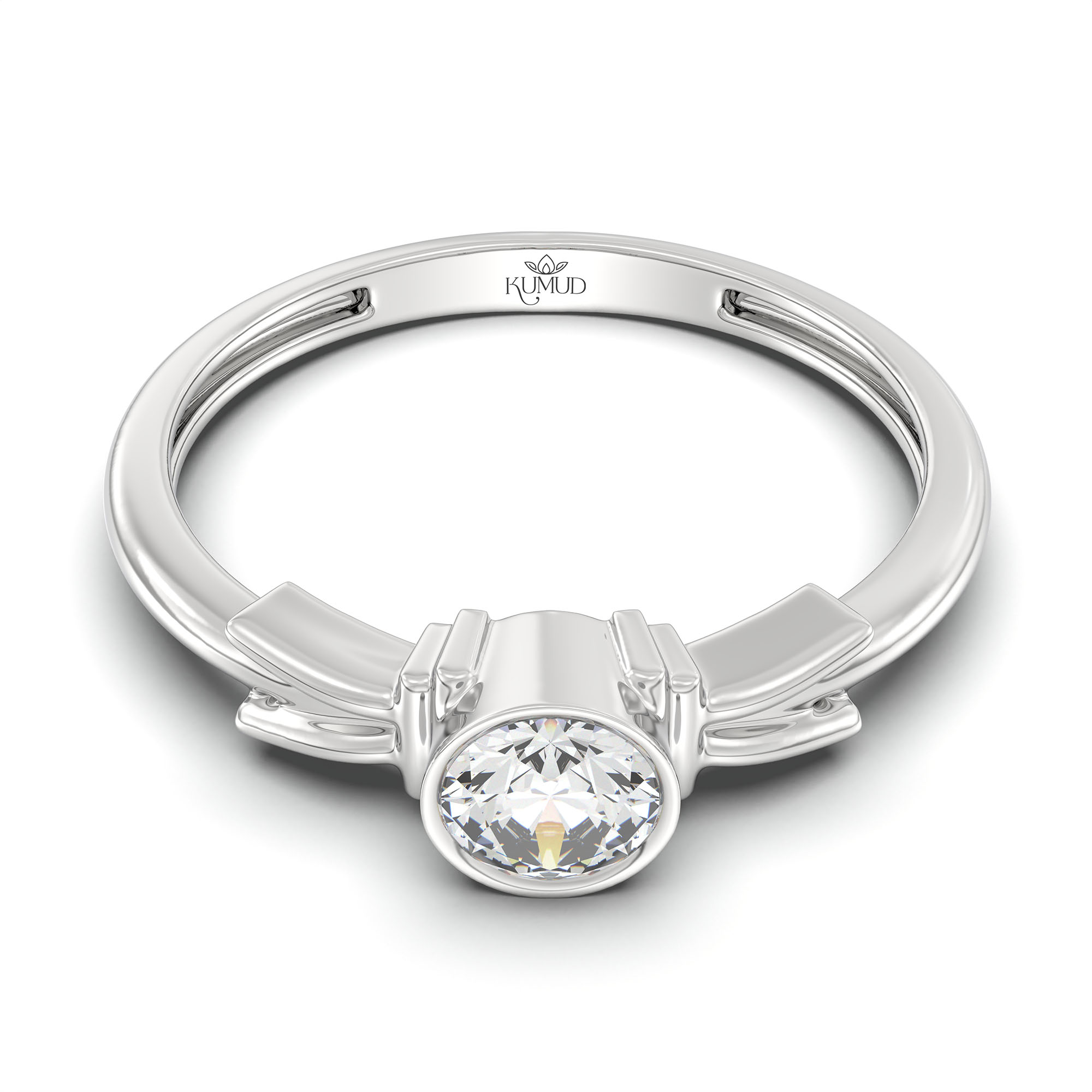 Lab-Grown Diamond Solitaire Ring for Women in 18K White Gold – 0.25 Ct Round, 3 g (Design K10-52-BBZAA) thumbnail