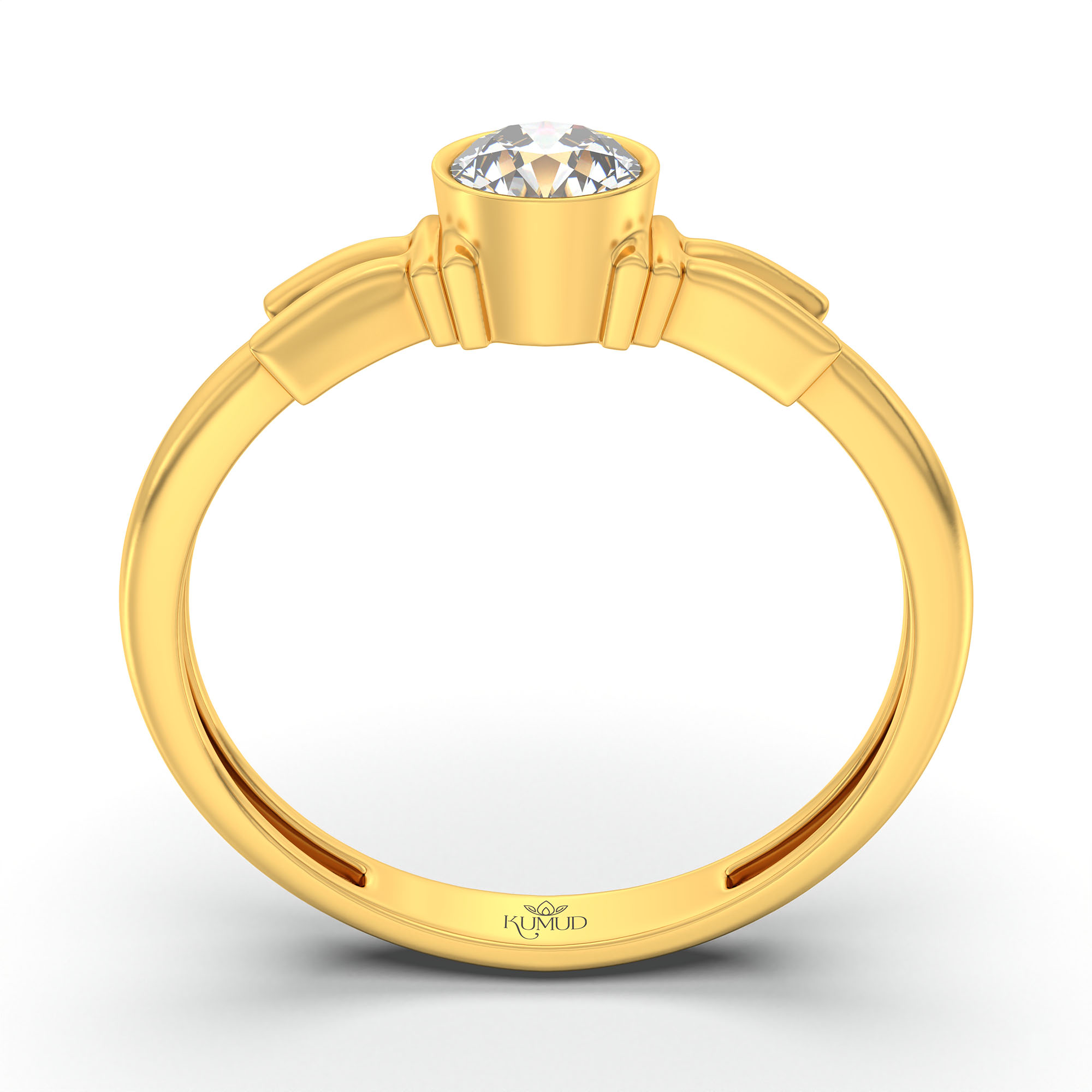Lab-Grown Diamond Solitaire Ring for Women in 22K Yellow Gold – 0.25 Ct Round, 3 g (Design K10-52-BBZAA) thumbnail