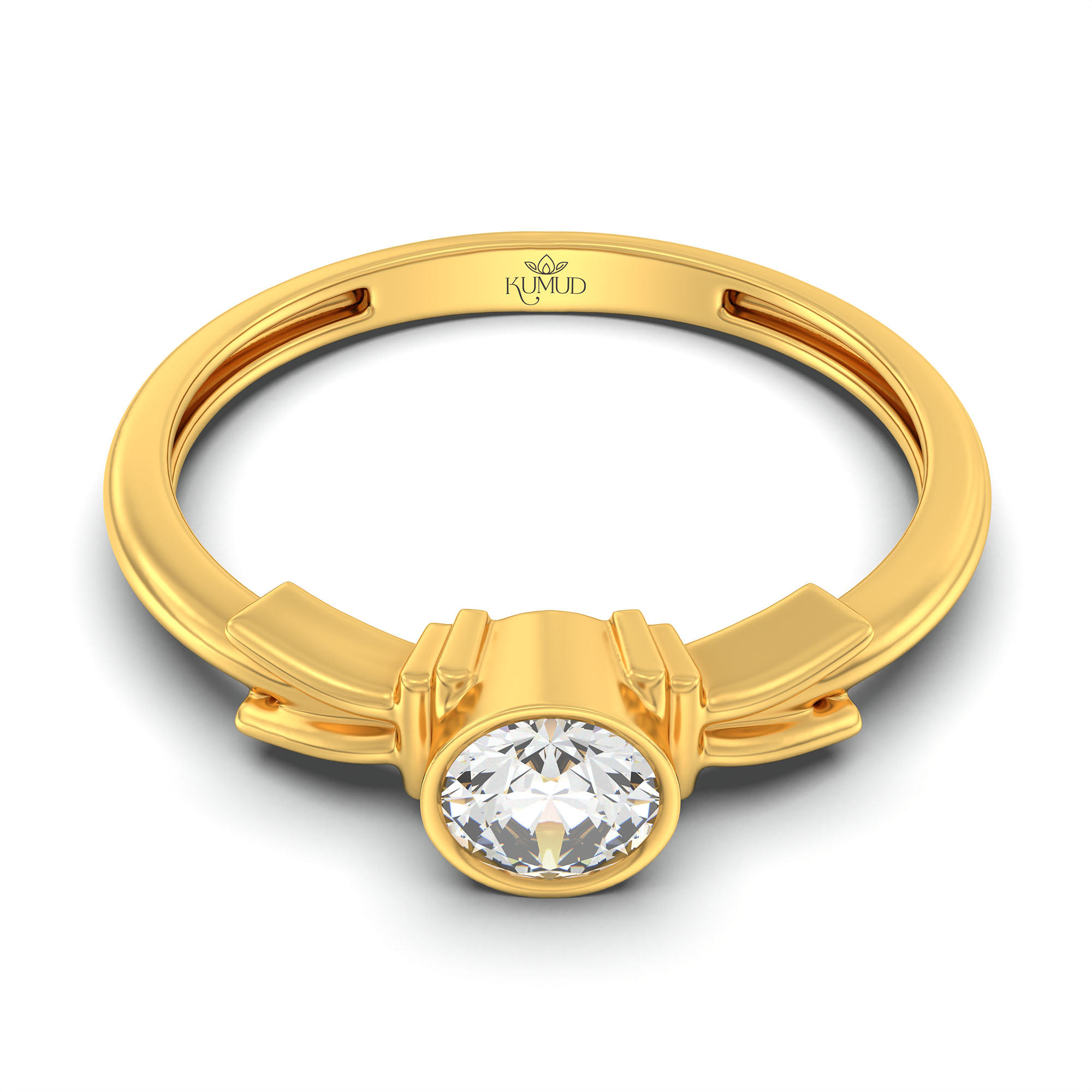 Lab-Grown Diamond Solitaire Ring for Women in 22K Yellow Gold – 0.25 Ct Round, 3 g (Design K10-52-BBZAA) thumbnail