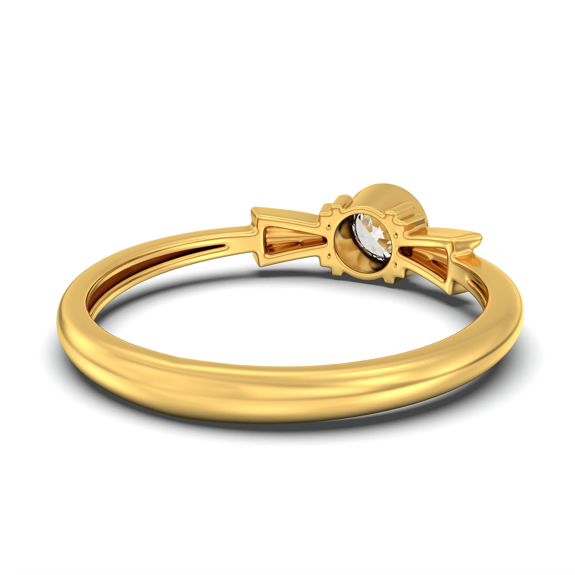 Lab-Grown Diamond Solitaire Ring for Women in 22K Yellow Gold – 0.25 Ct Round, 3 g (Design K10-52-BBZAA) thumbnail