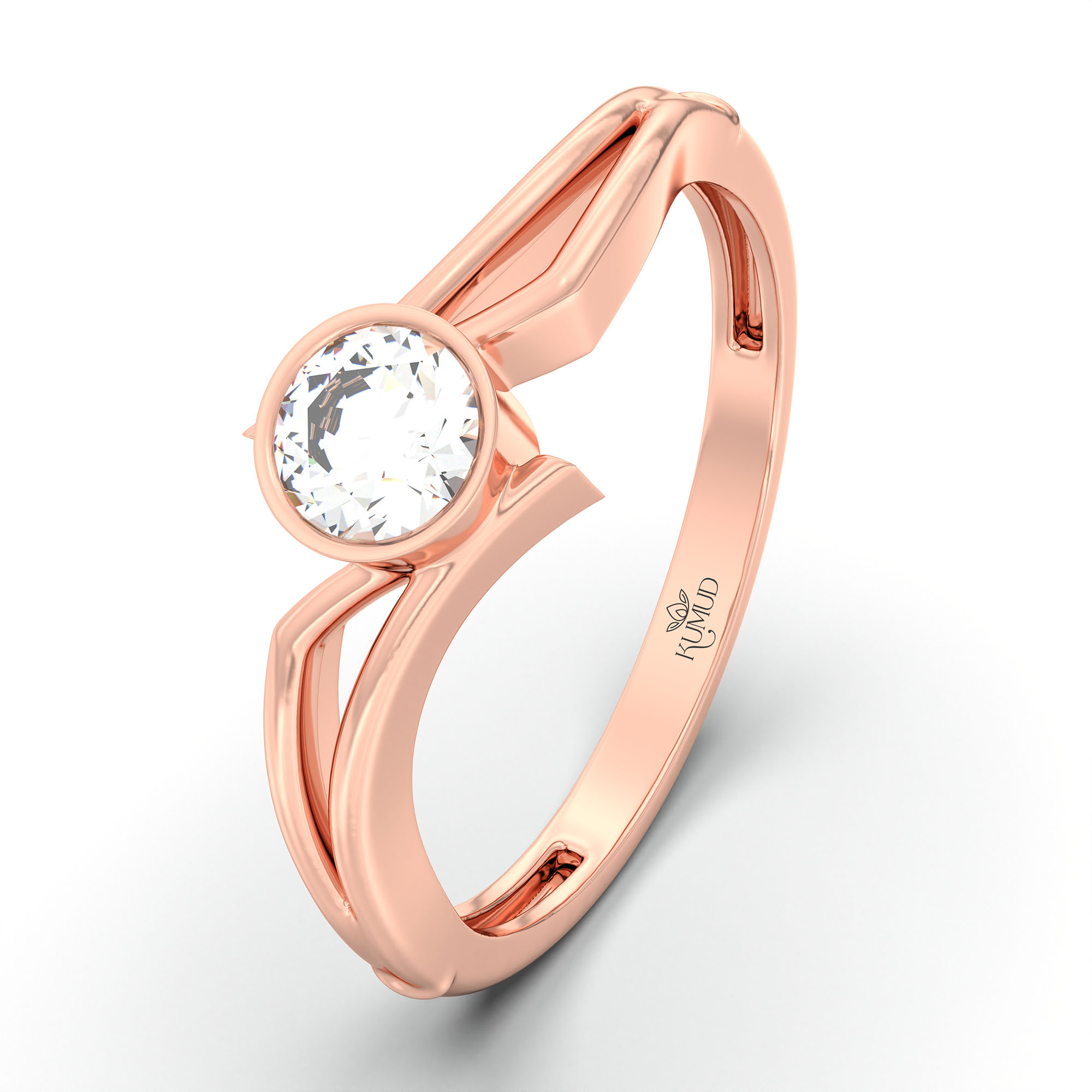 Lab-Grown Diamond Solitaire Ring for Women in 18K Rose Gold – 0.25 Ct Round, 3 g (Design K10-53-BBZAA) thumbnail