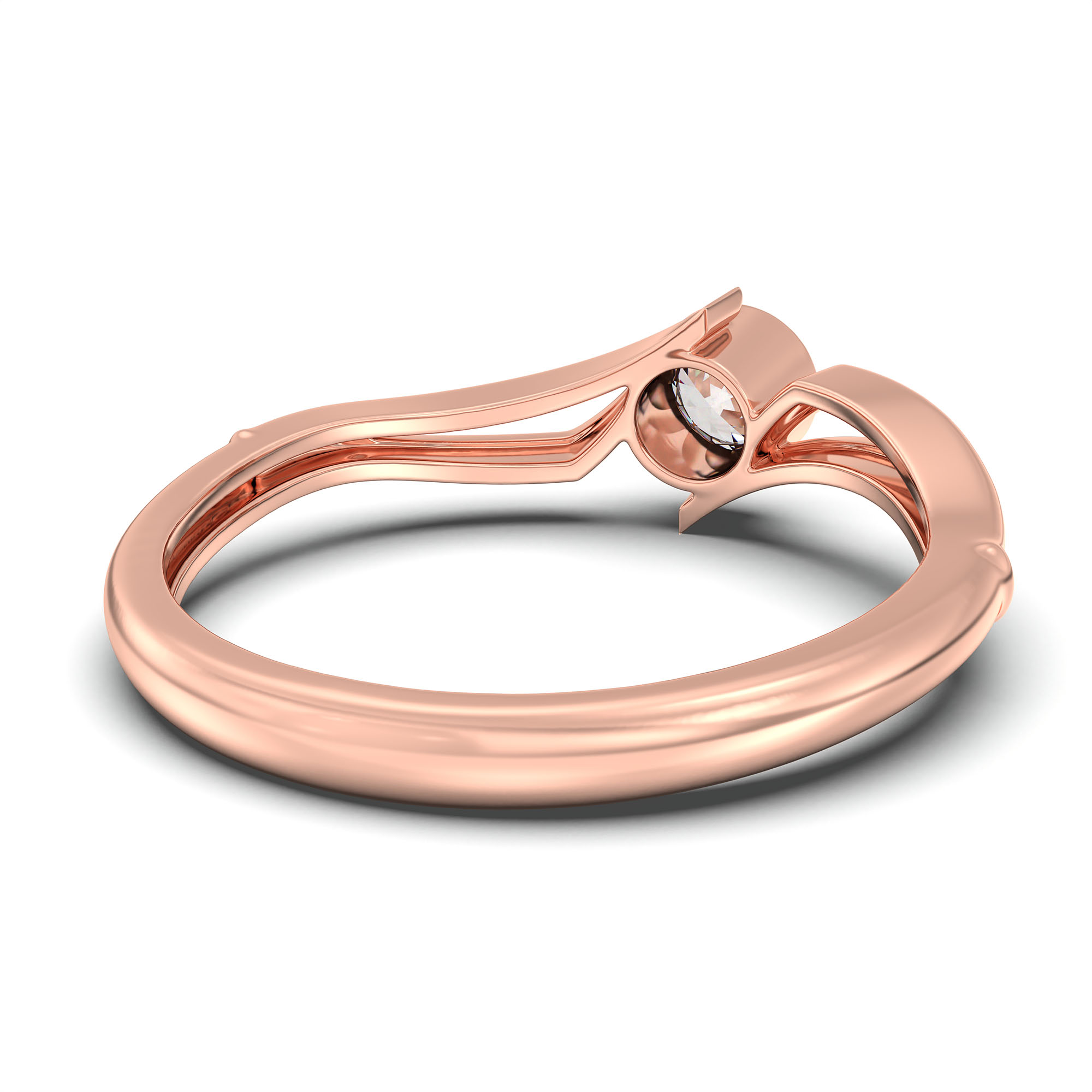 Lab-Grown Diamond Solitaire Ring for Women in 18K Rose Gold – 0.25 Ct Round, 3 g (Design K10-53-BBZAA) thumbnail