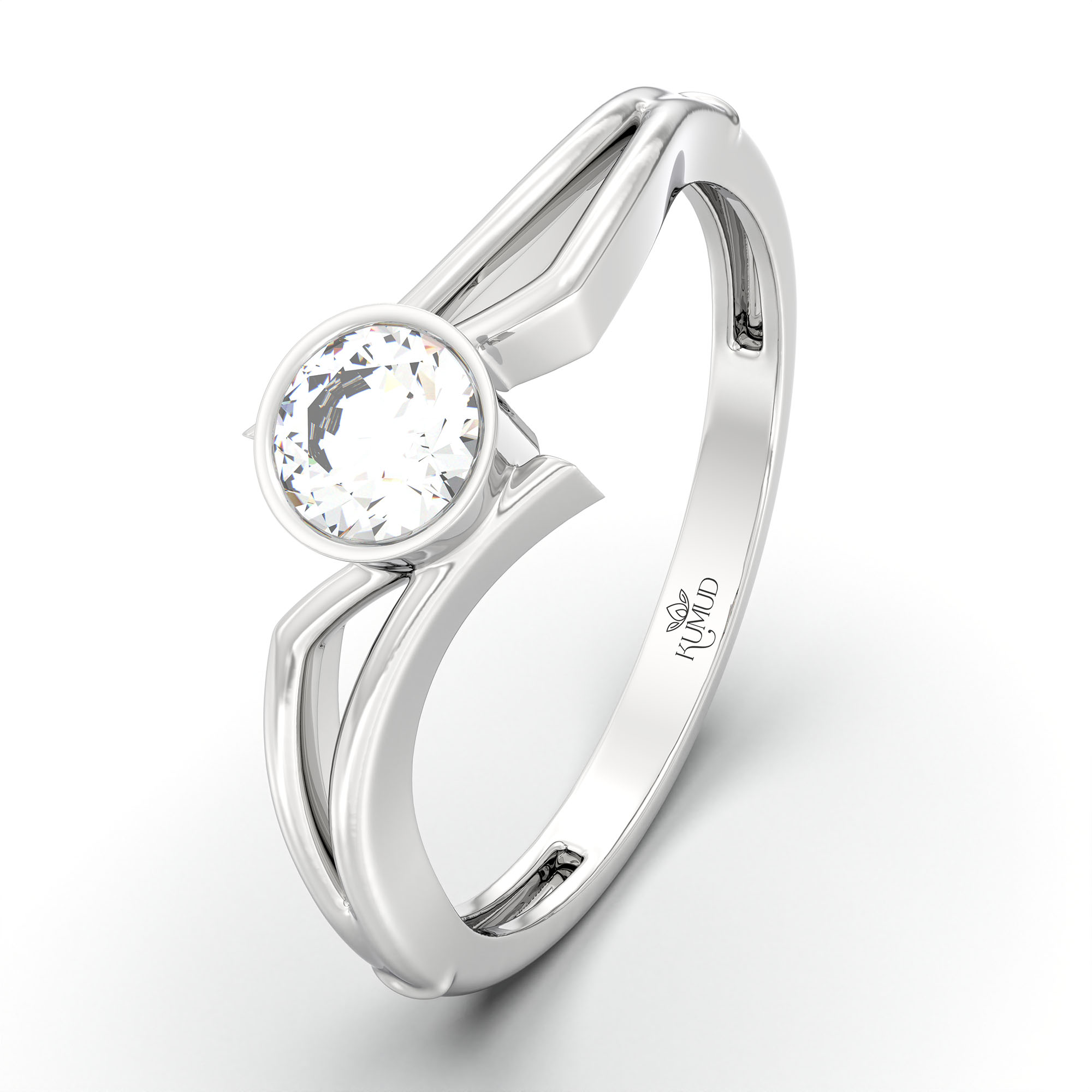 Lab-Grown Diamond Solitaire Ring for Women in 18K White Gold – 0.25 Ct Round, 3 g (Design K10-53-BBZAA) thumbnail