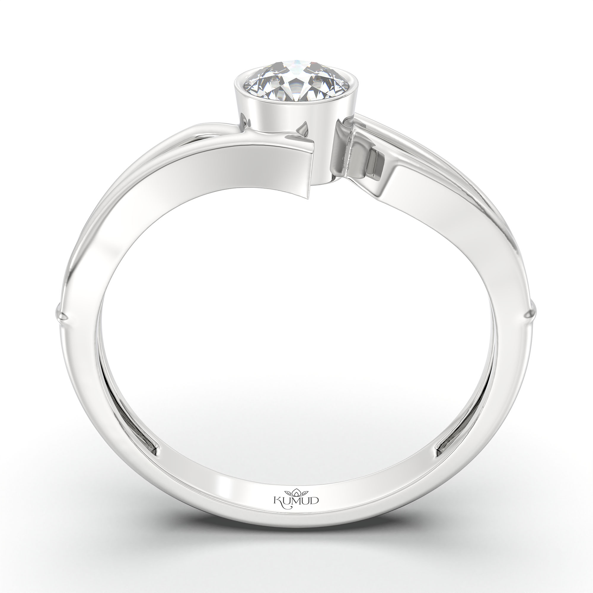 Lab-Grown Diamond Solitaire Ring for Women in 18K White Gold – 0.25 Ct Round, 3 g (Design K10-53-BBZAA) thumbnail