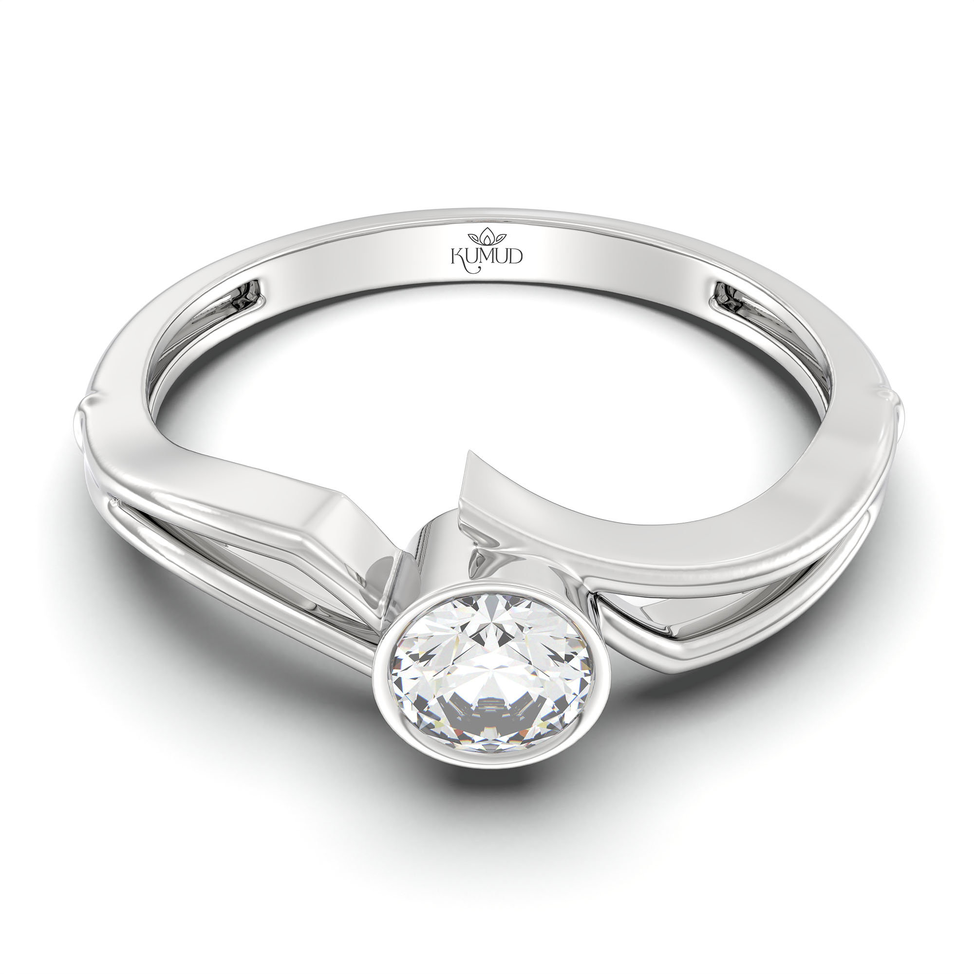 Lab-Grown Diamond Solitaire Ring for Women in 18K White Gold – 0.25 Ct Round, 3 g (Design K10-53-BBZAA) thumbnail