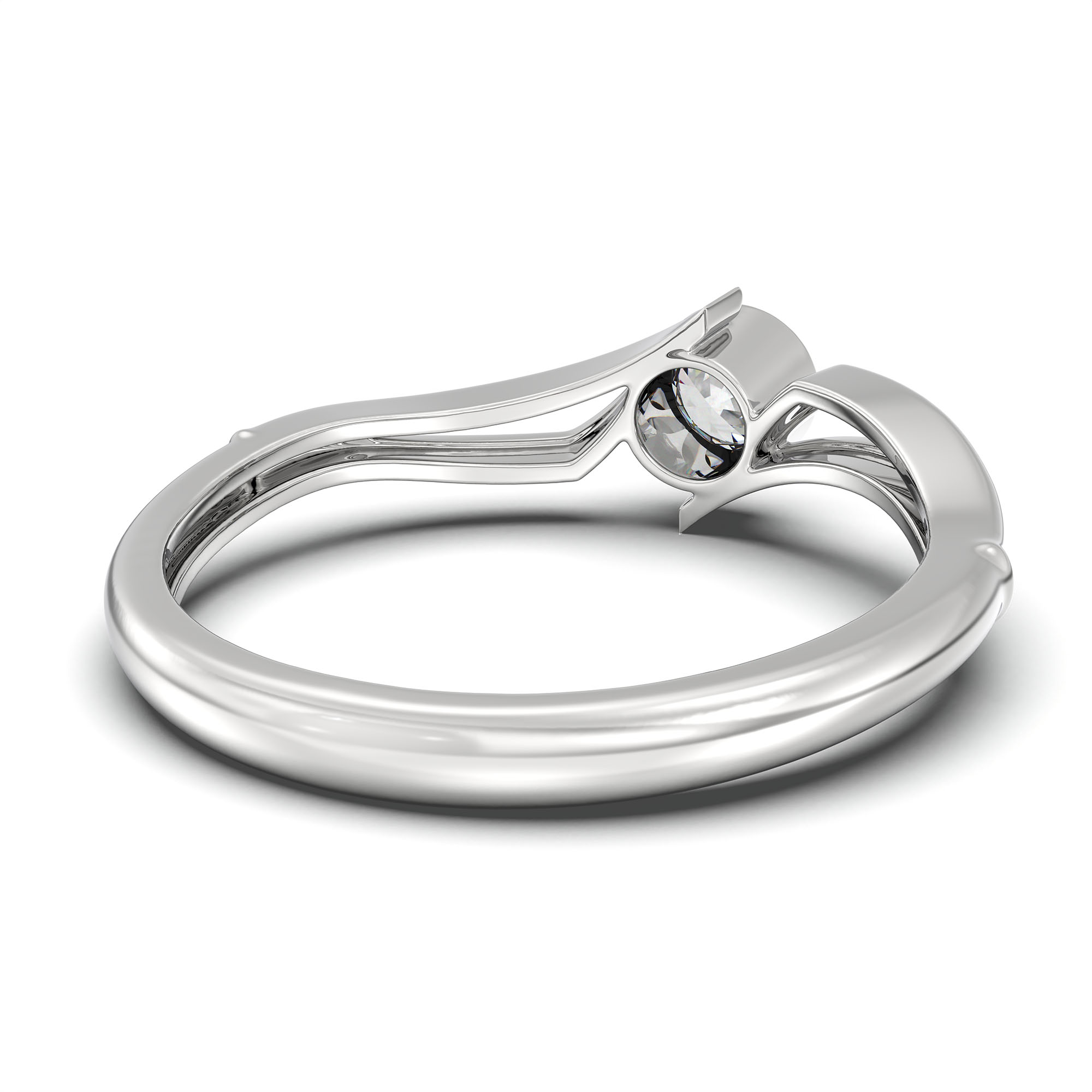 Lab-Grown Diamond Solitaire Ring for Women in 18K White Gold – 0.25 Ct Round, 3 g (Design K10-53-BBZAA) thumbnail