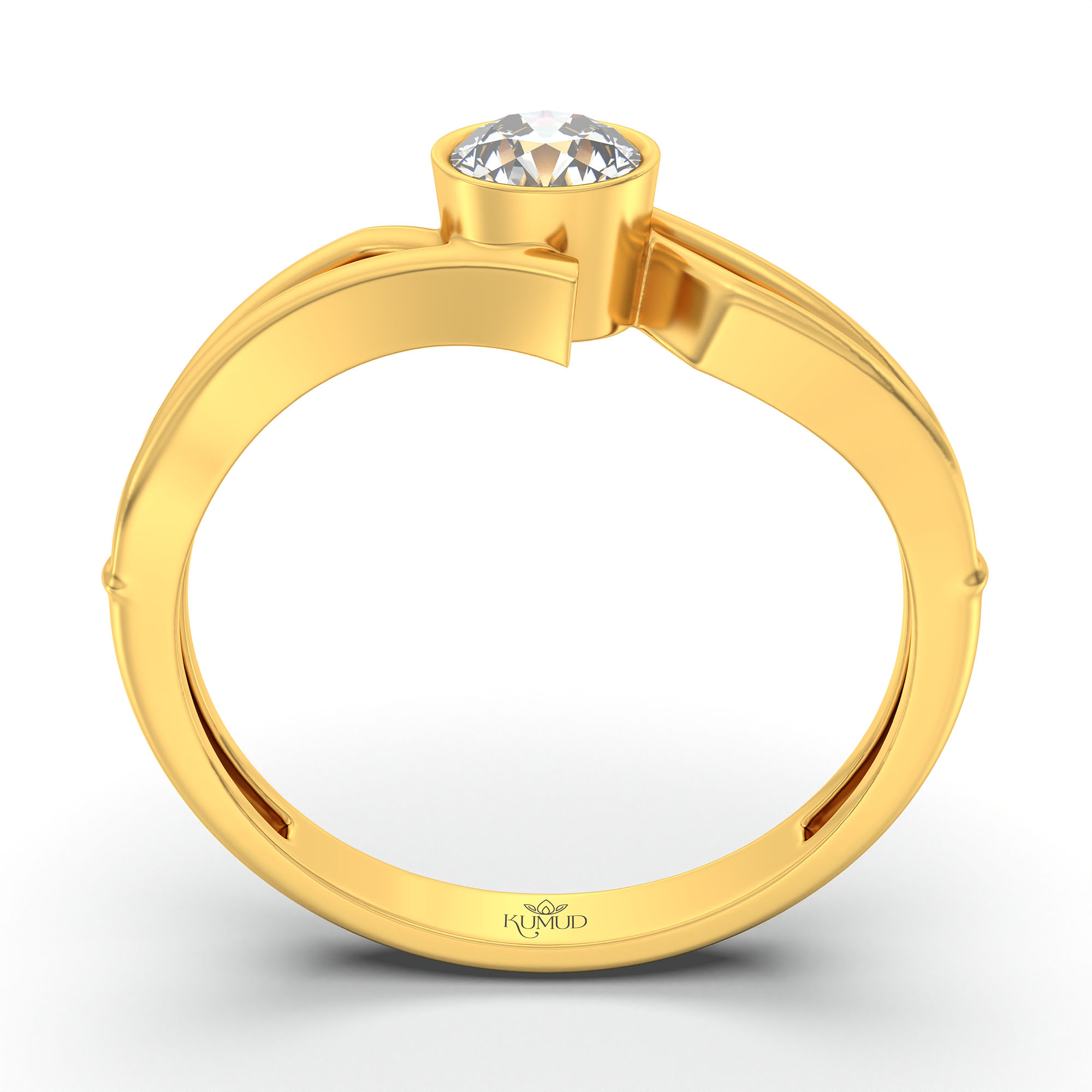 Lab-Grown Diamond Solitaire Ring for Women in 22K Yellow Gold – 0.25 Ct Round, 3 g (Design K10-53-BBZAA) thumbnail