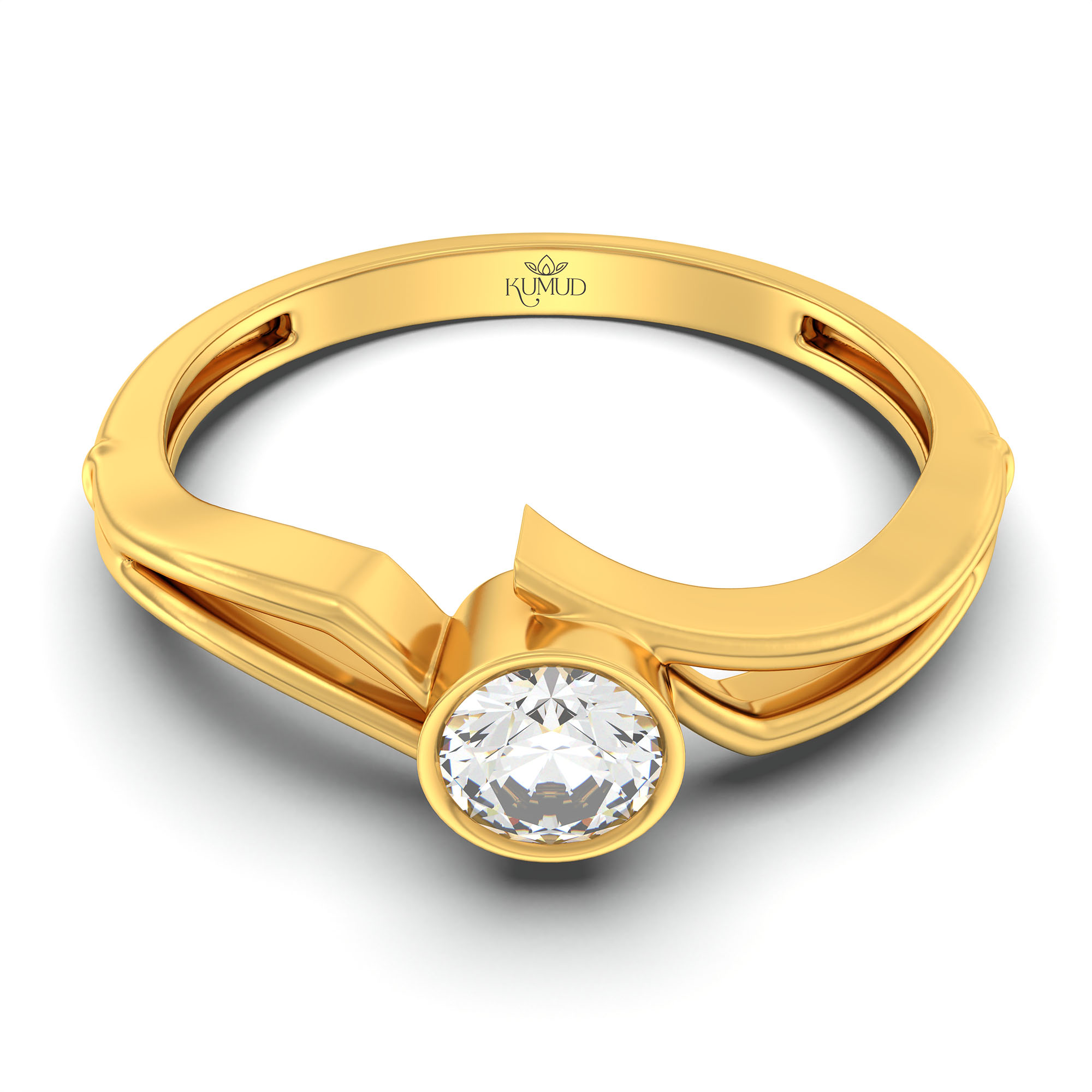 Lab-Grown Diamond Solitaire Ring for Women in 22K Yellow Gold – 0.25 Ct Round, 3 g (Design K10-53-BBZAA) thumbnail