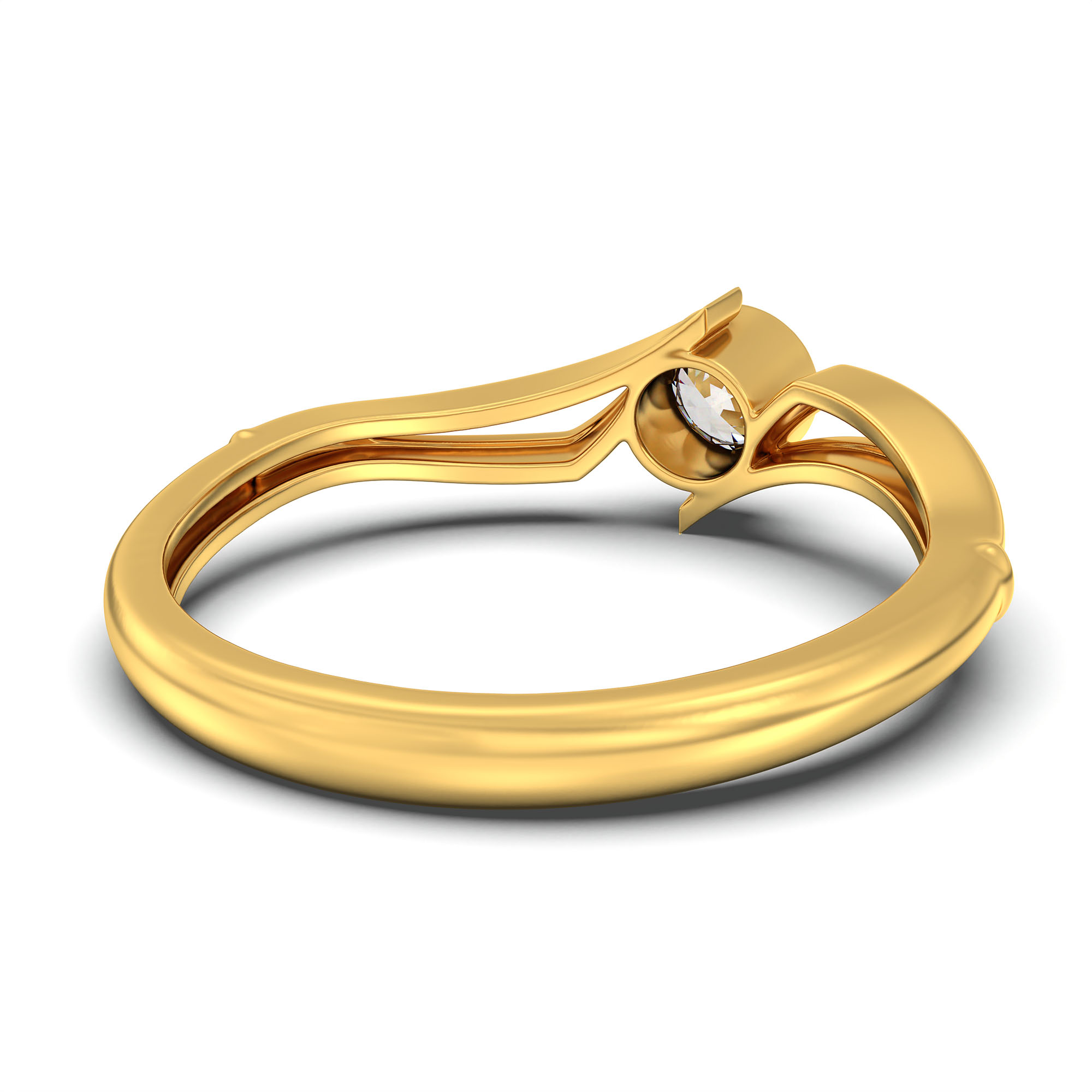 Lab-Grown Diamond Solitaire Ring for Women in 22K Yellow Gold – 0.25 Ct Round, 3 g (Design K10-53-BBZAA) thumbnail