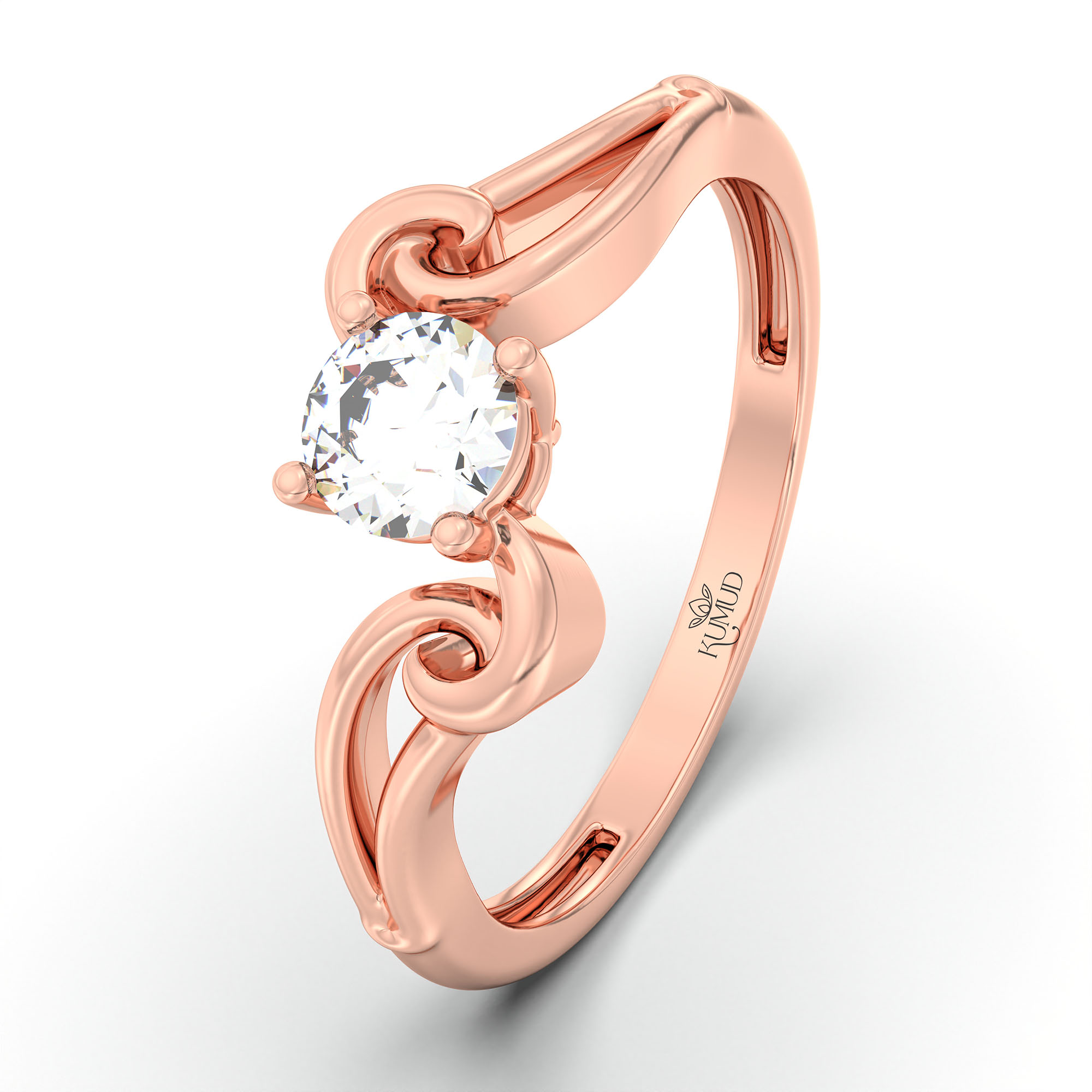 Lab-Grown Diamond Solitaire Ring for Women in 18K Rose Gold – 0.25 Ct Round, 3 g (Design K10-54-APGAA) thumbnail