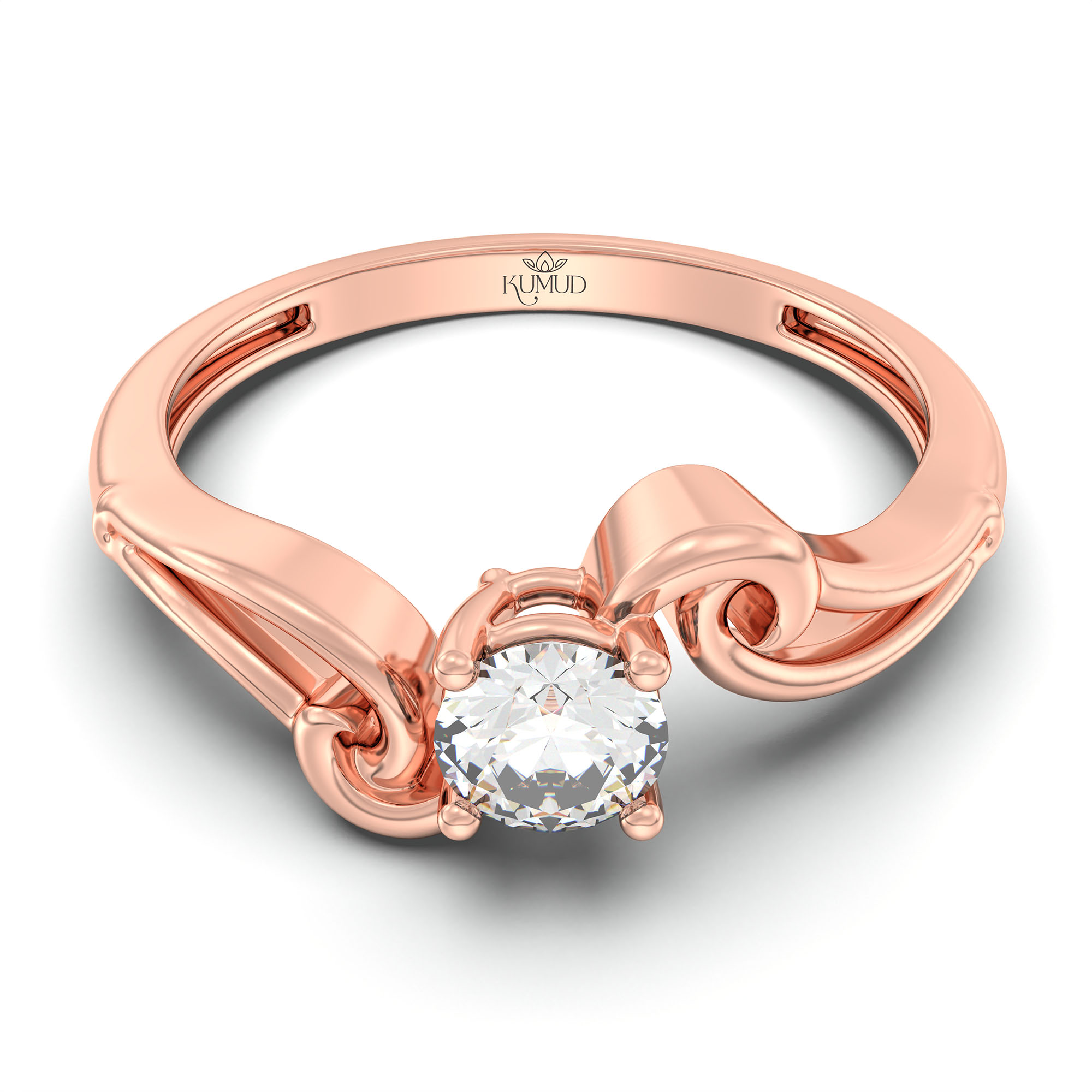 Lab-Grown Diamond Solitaire Ring for Women in 18K Rose Gold – 0.25 Ct Round, 3 g (Design K10-54-APGAA) thumbnail