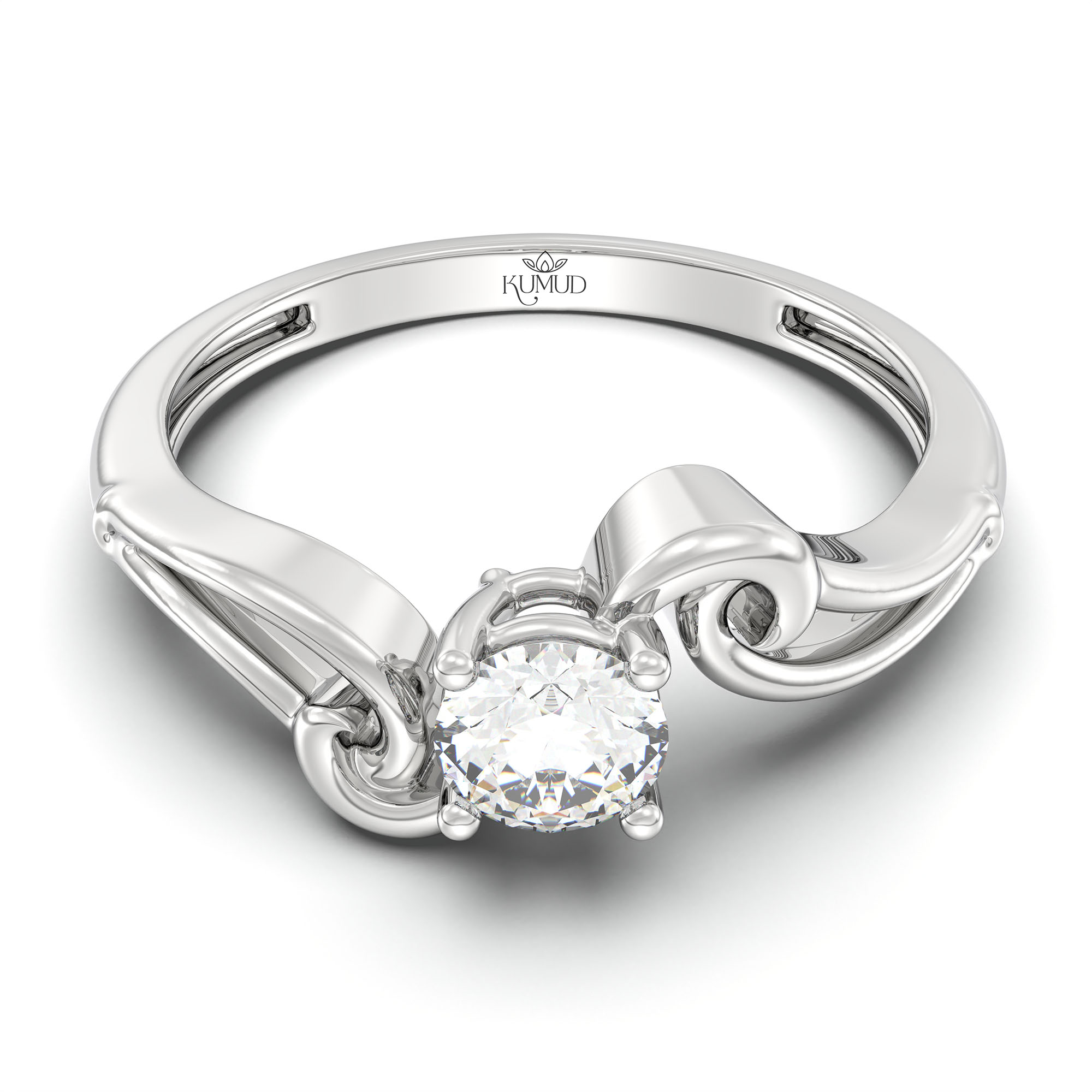 Lab-Grown Diamond Solitaire Ring for Women in 18K White Gold – 0.25 Ct Round, 3 g (Design K10-54-APGAA) thumbnail