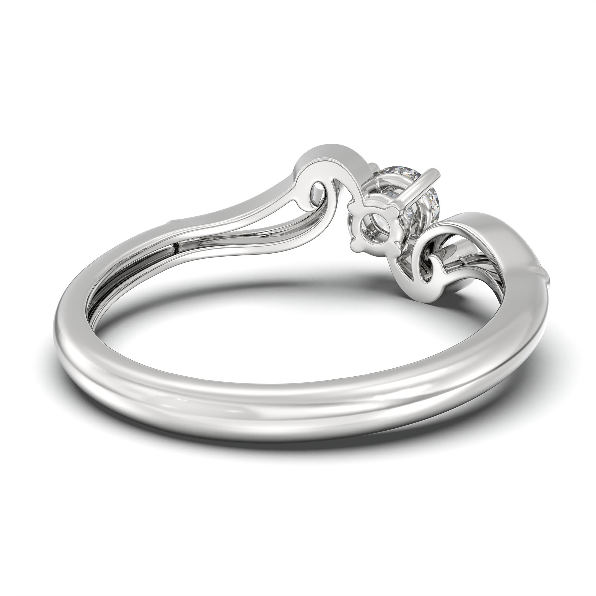 Lab-Grown Diamond Solitaire Ring for Women in 18K White Gold – 0.25 Ct Round, 3 g (Design K10-54-APGAA) thumbnail