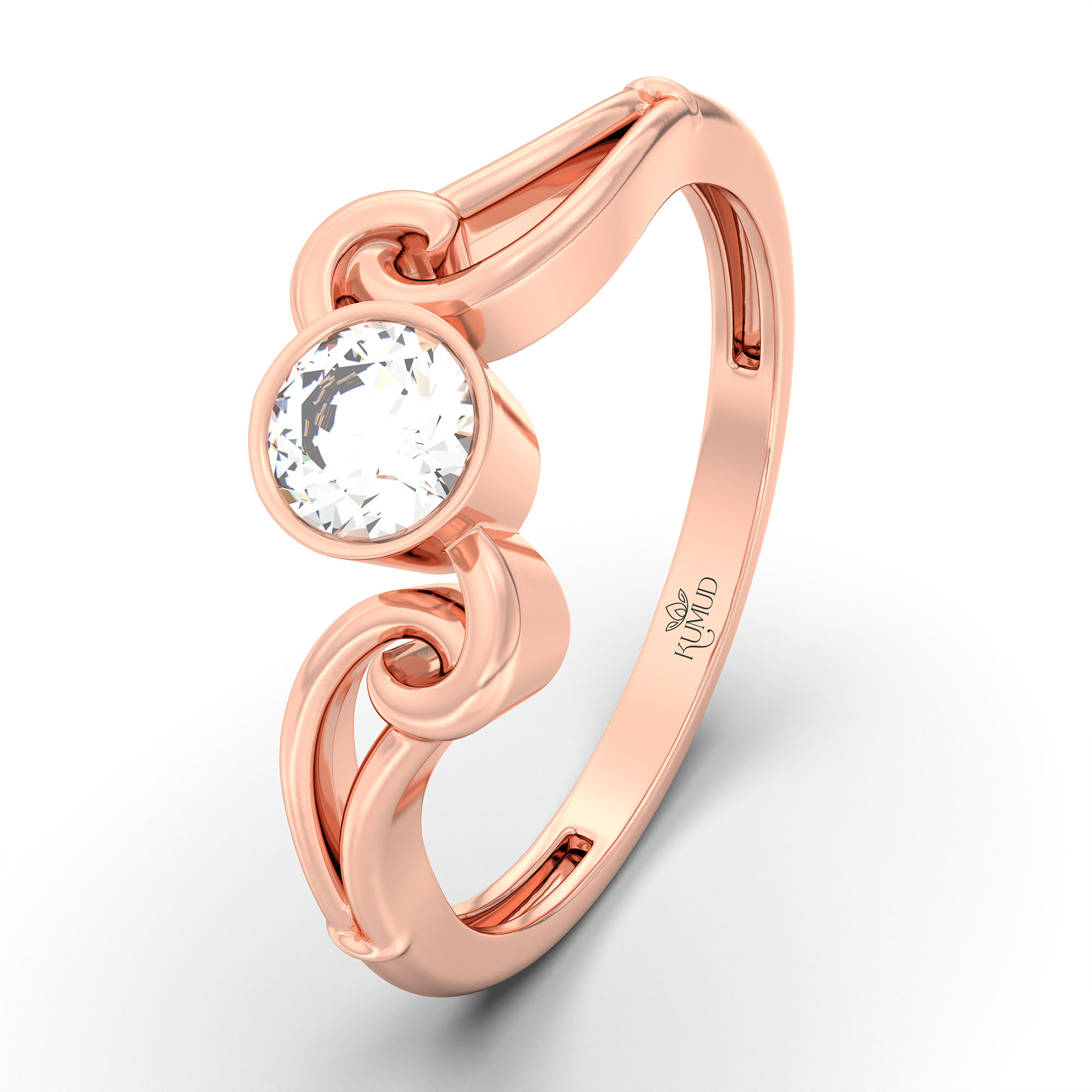 Lab-Grown Diamond Solitaire Ring for Women in 18K Rose Gold – 0.25 Ct Round, 3 g (Design K10-54-BBZAA) thumbnail