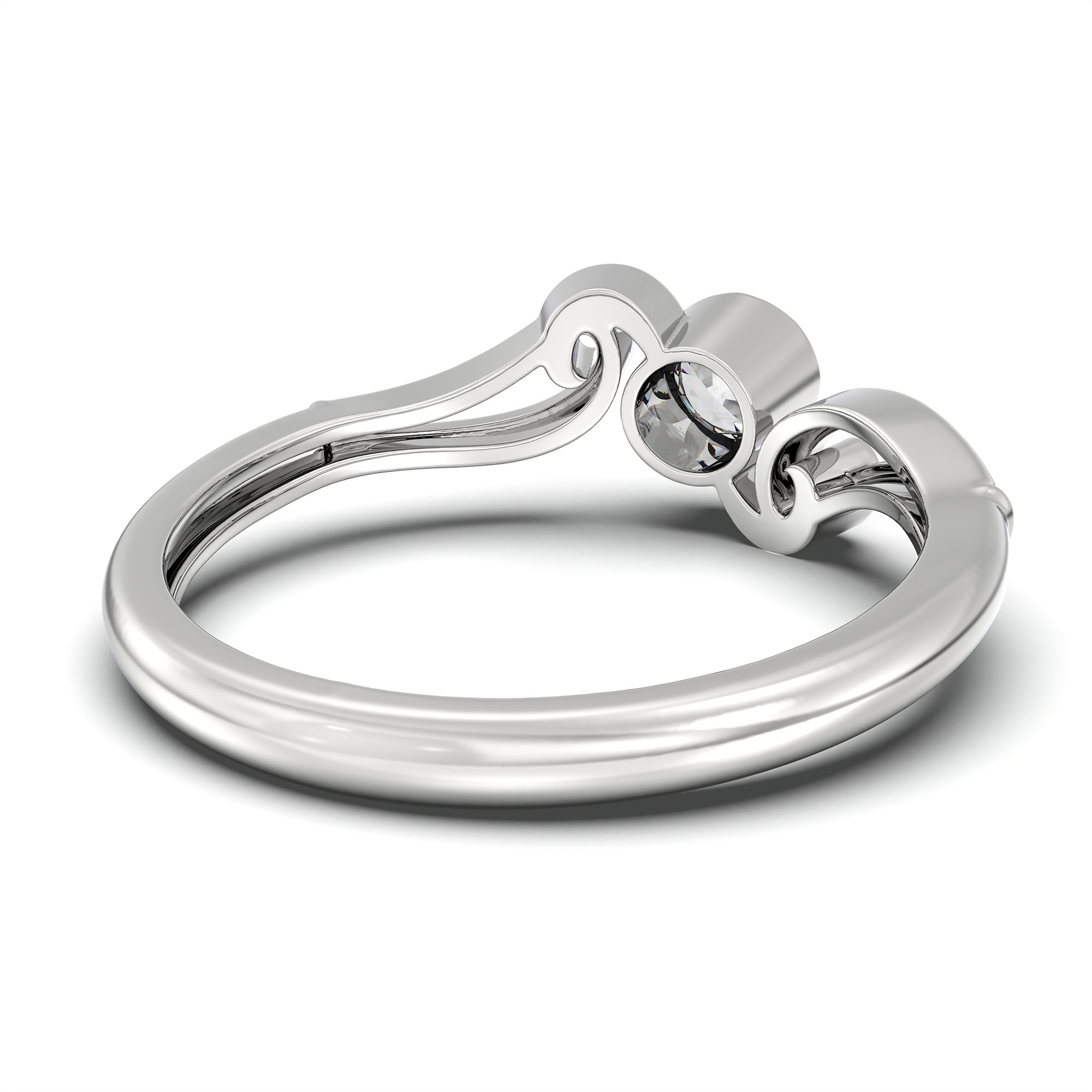 Lab-Grown Diamond Solitaire Ring for Women in 18K White Gold – 0.25 Ct Round, 3 g (Design K10-54-BBZAA) thumbnail