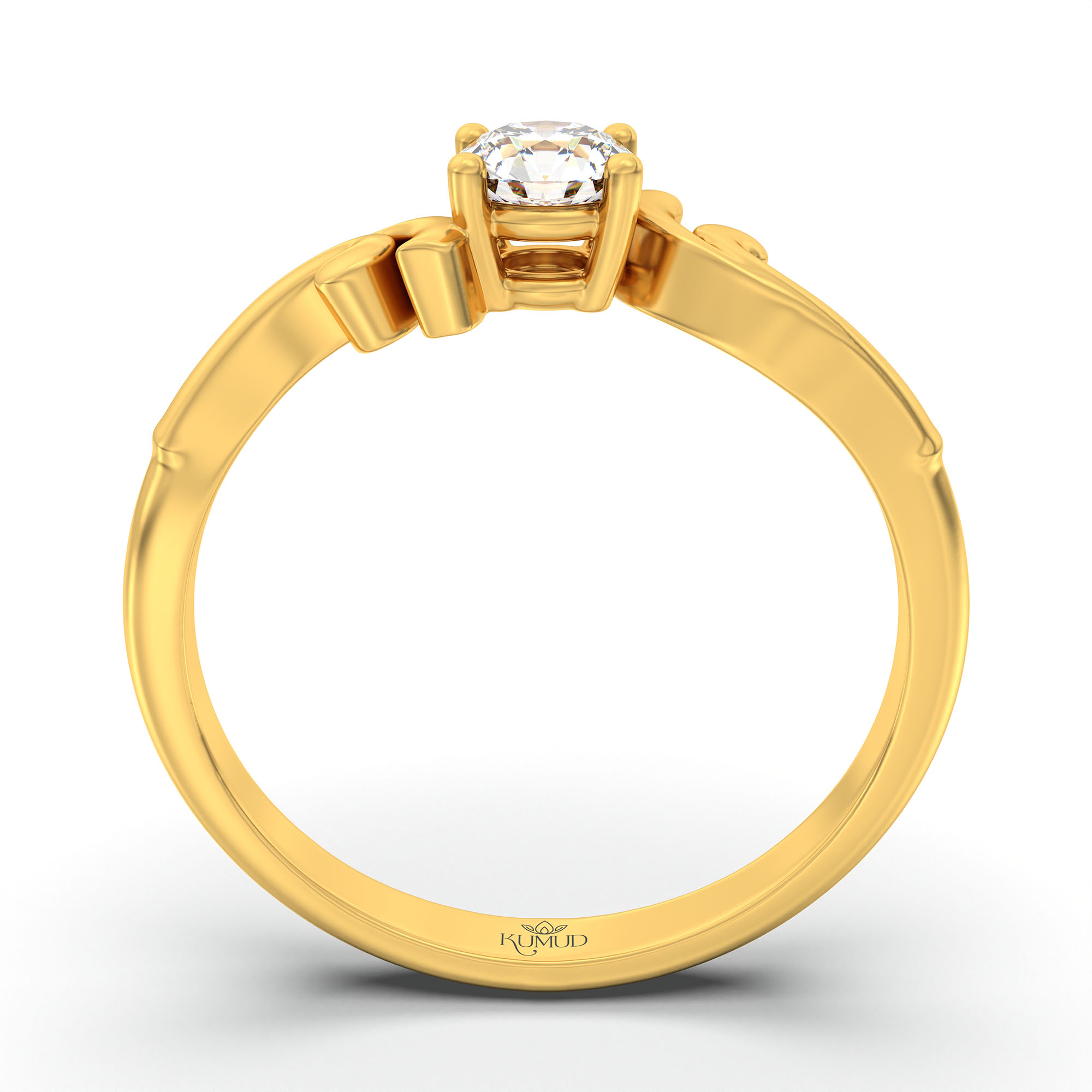 Lab-Grown Diamond Solitaire Ring for Women in 22K Yellow Gold – 0.25 Ct Round, 3 g (Design K10-55-APGAA) thumbnail