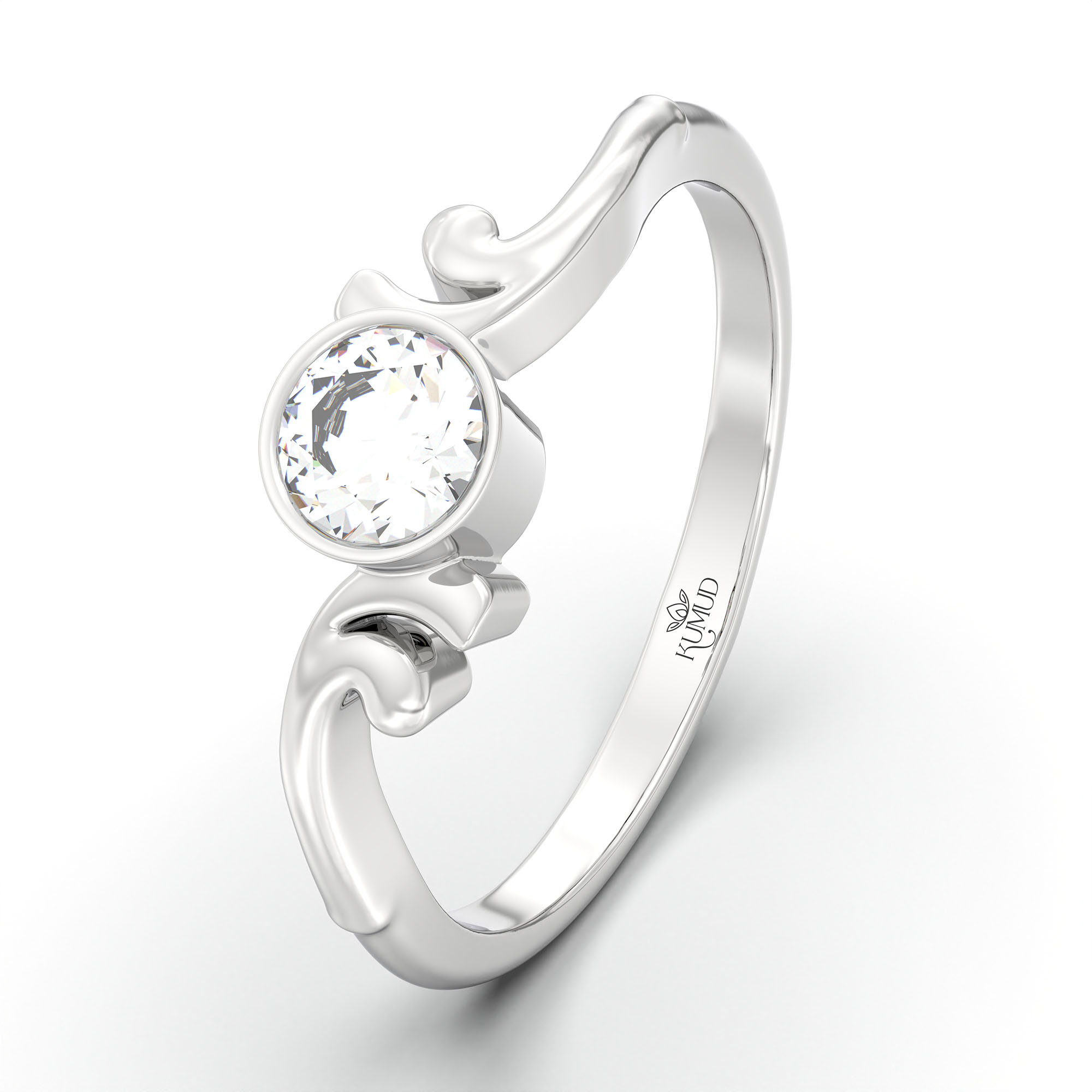 Lab-Grown Diamond Solitaire Ring for Women in 18K White Gold – 0.25 Ct Round, 3 g (Design K10-55-BBZAA) thumbnail